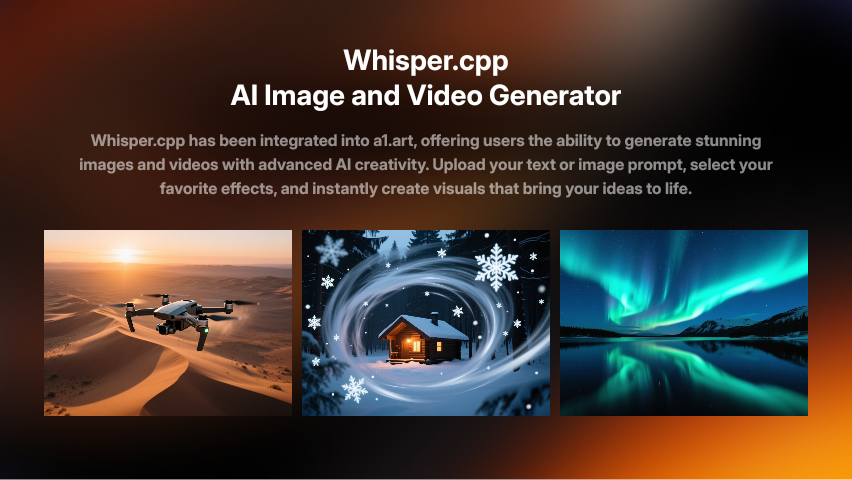 Use Whisper.cpp AI Generator for Free Now | a1.art