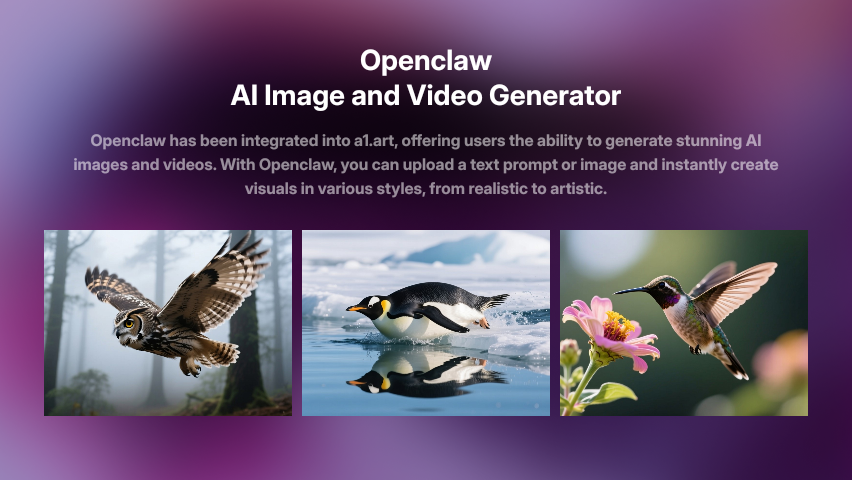 Use Openclaw AI Generator for Free Now | a1.art