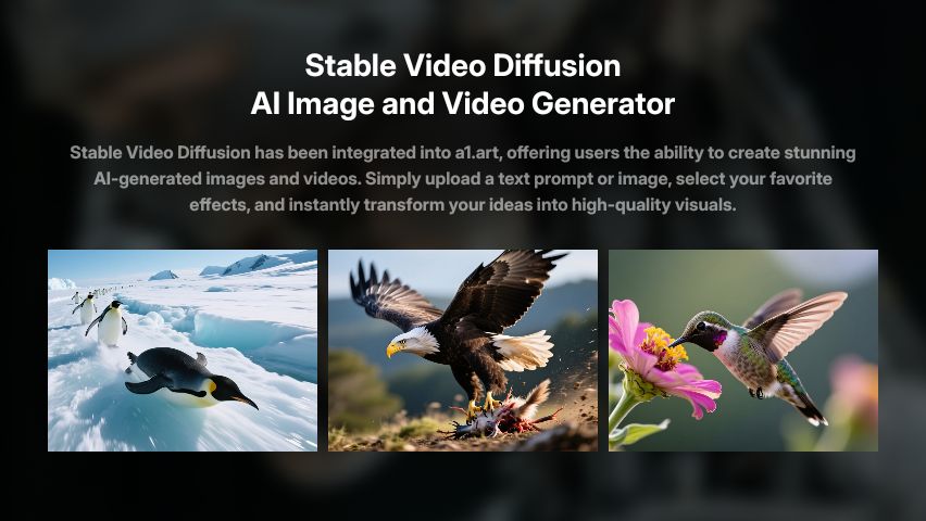 Use Stable Video Diffusion AI Generator for Free Now | a1.art