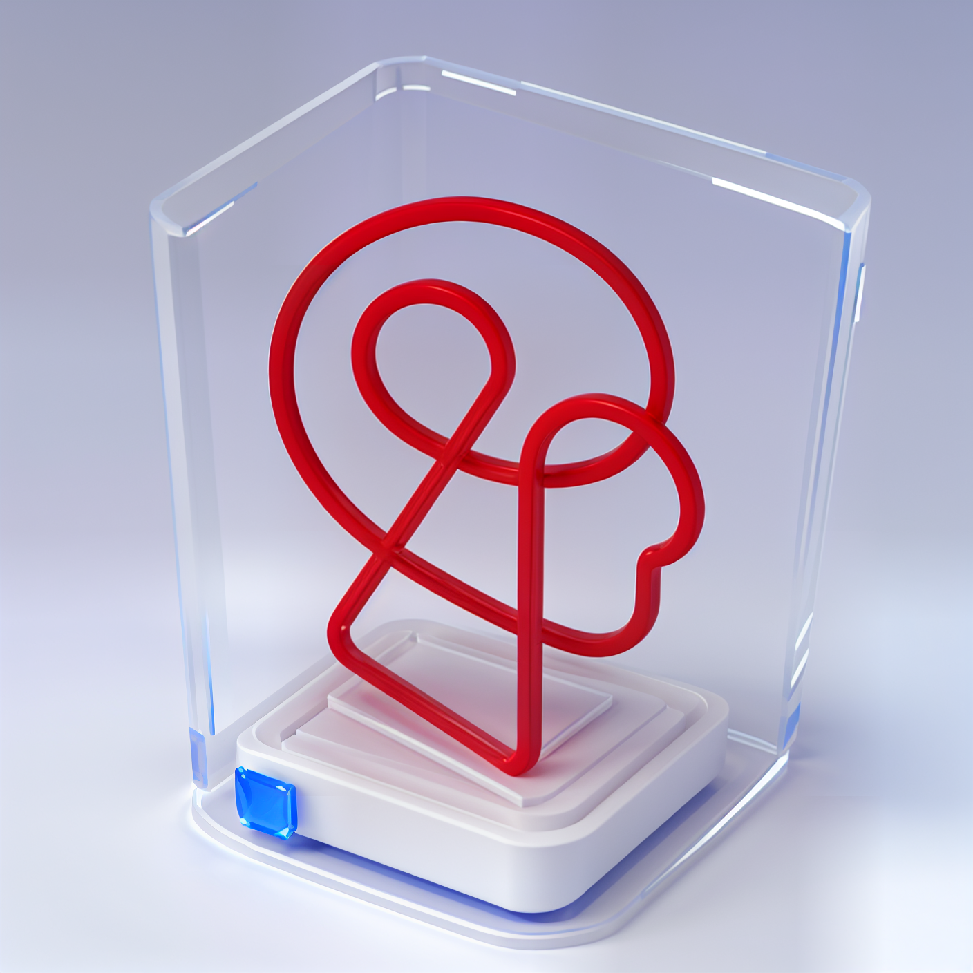 2.5D equidistant room, Glass Material Style, 3D model