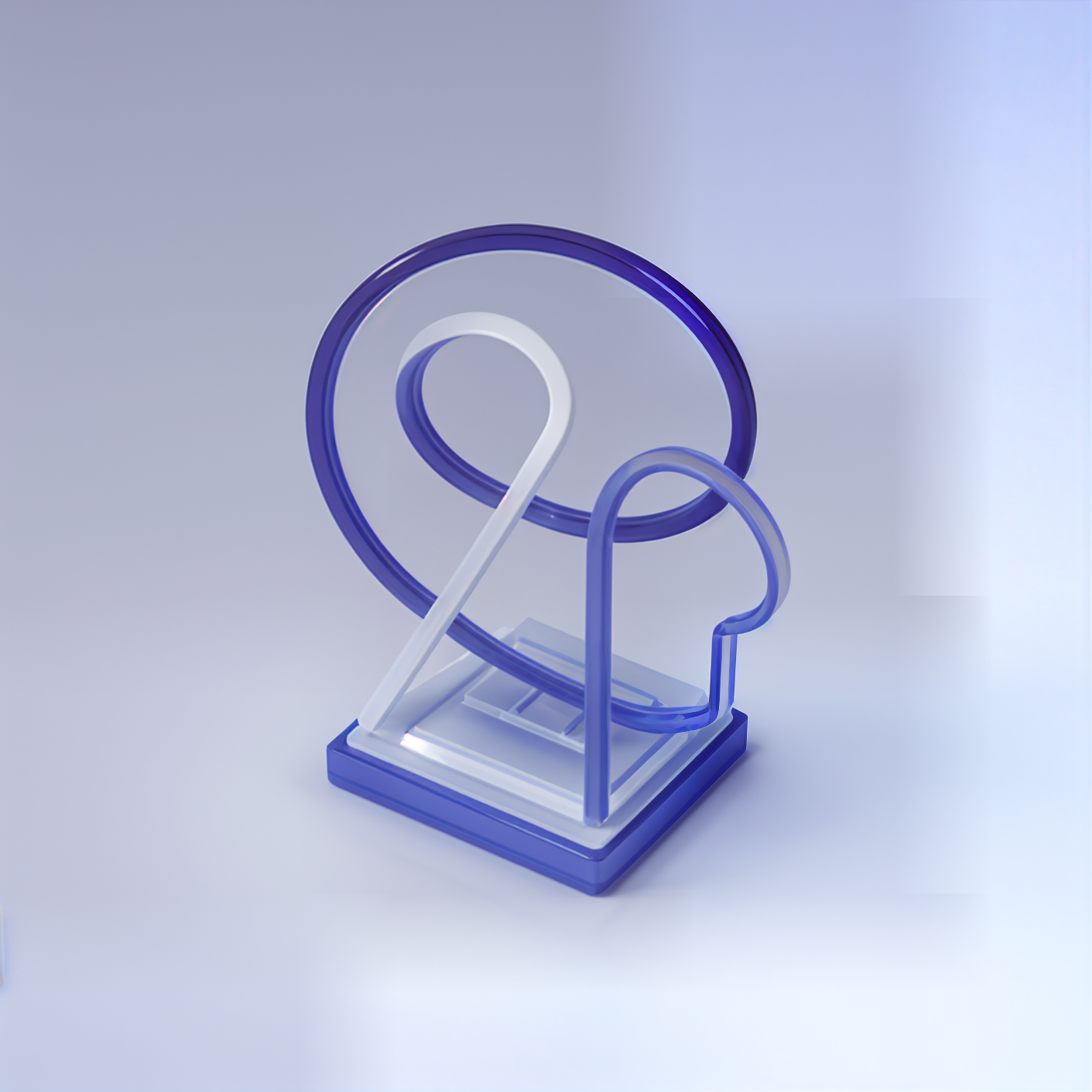 2.5D equidistant room, Glass Material Style, 3D model