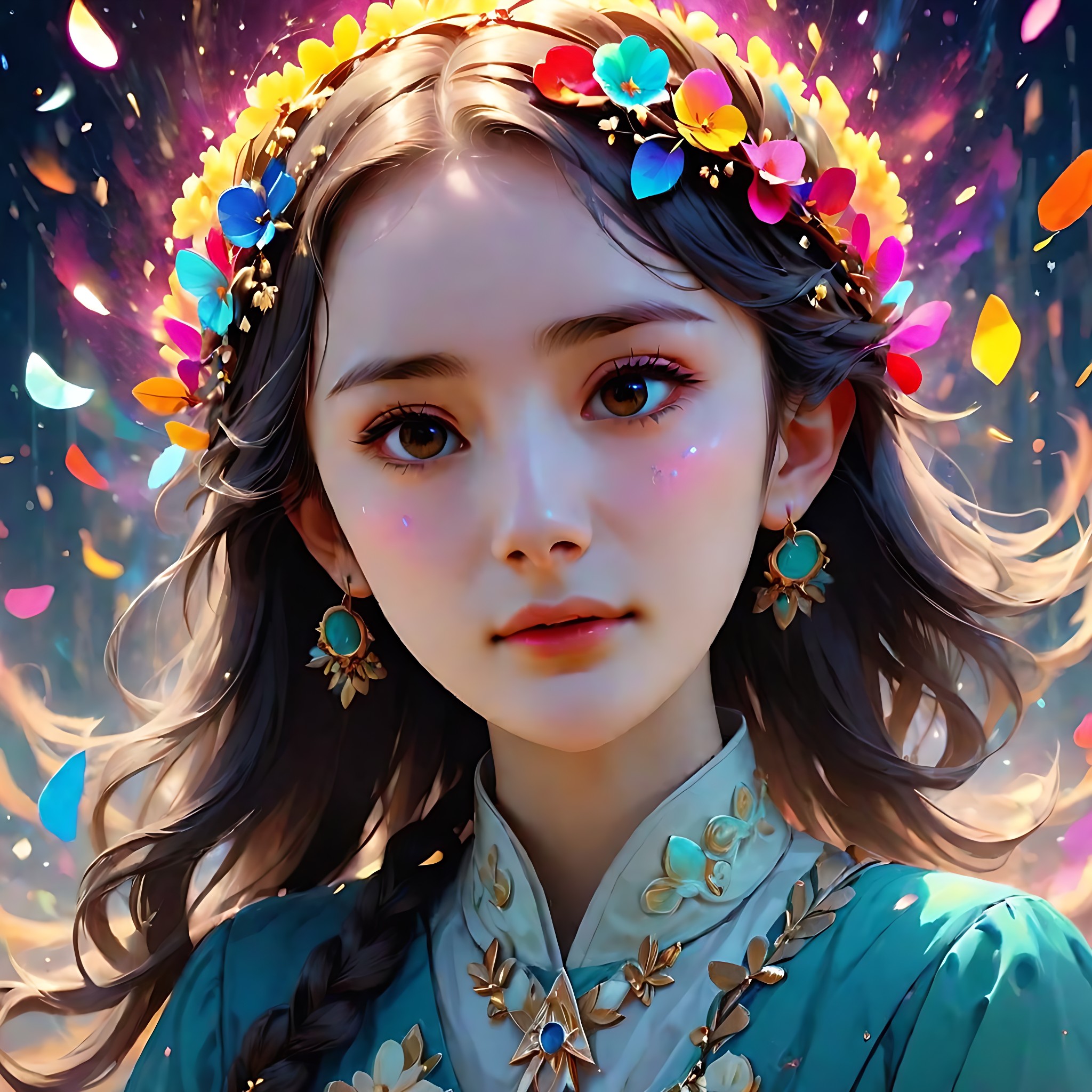 Cartoon Stickers, Cute Stickers, abstract color blocks, Beautiful light sense, Sci-fi CG, Three primary colors CG, vivid colors, Gorgeous CG, Glowing Stars