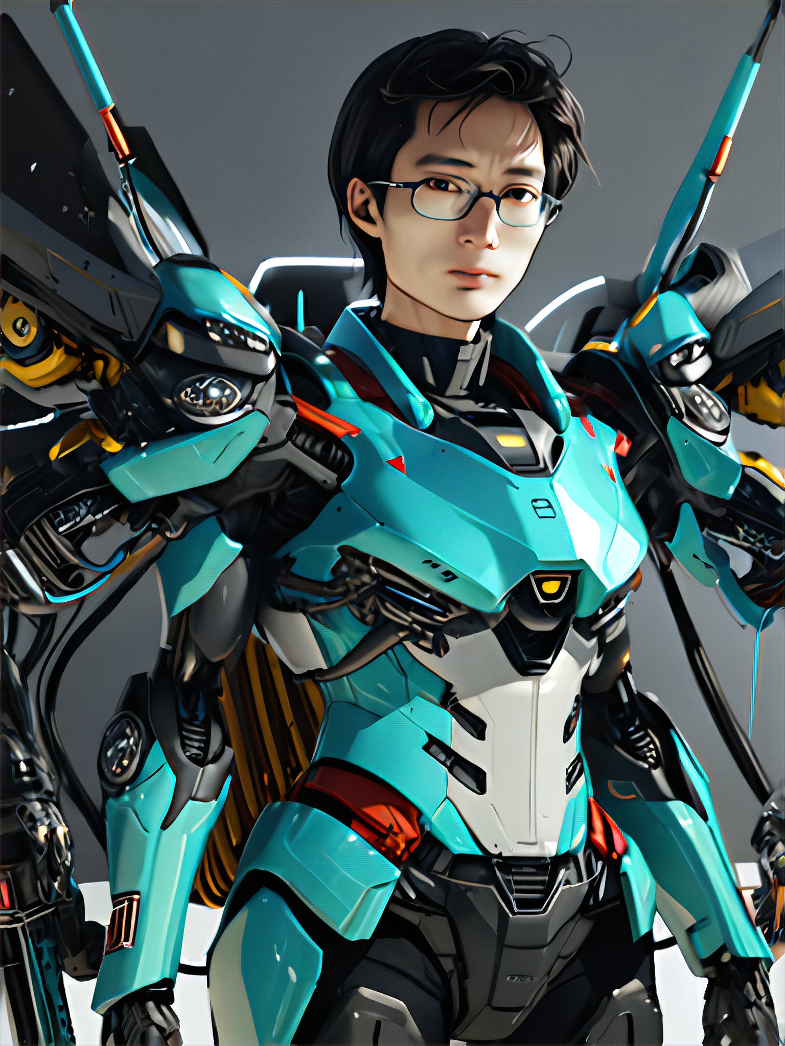 Bling Style, Crystal Glass Style, High Quality Anime, High-tech Mecha, Cyber Realism