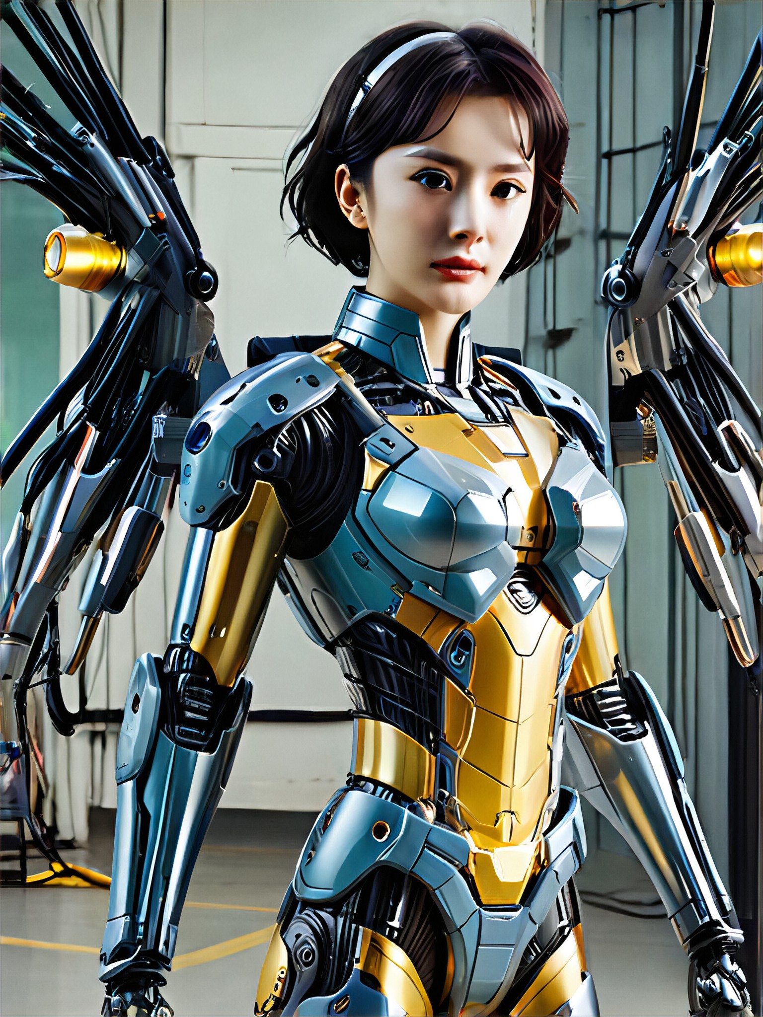 Bling Style, Crystal Glass Style, High Quality Anime, High-tech Mecha, Cyber Realism