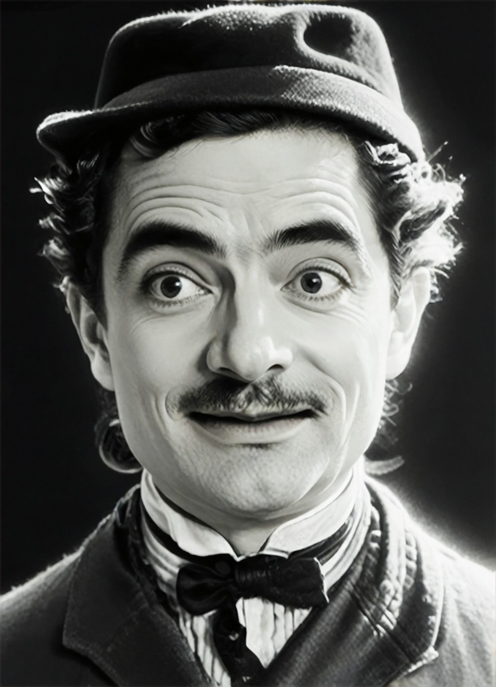 Realistic movie scene, Black and White, old movie style