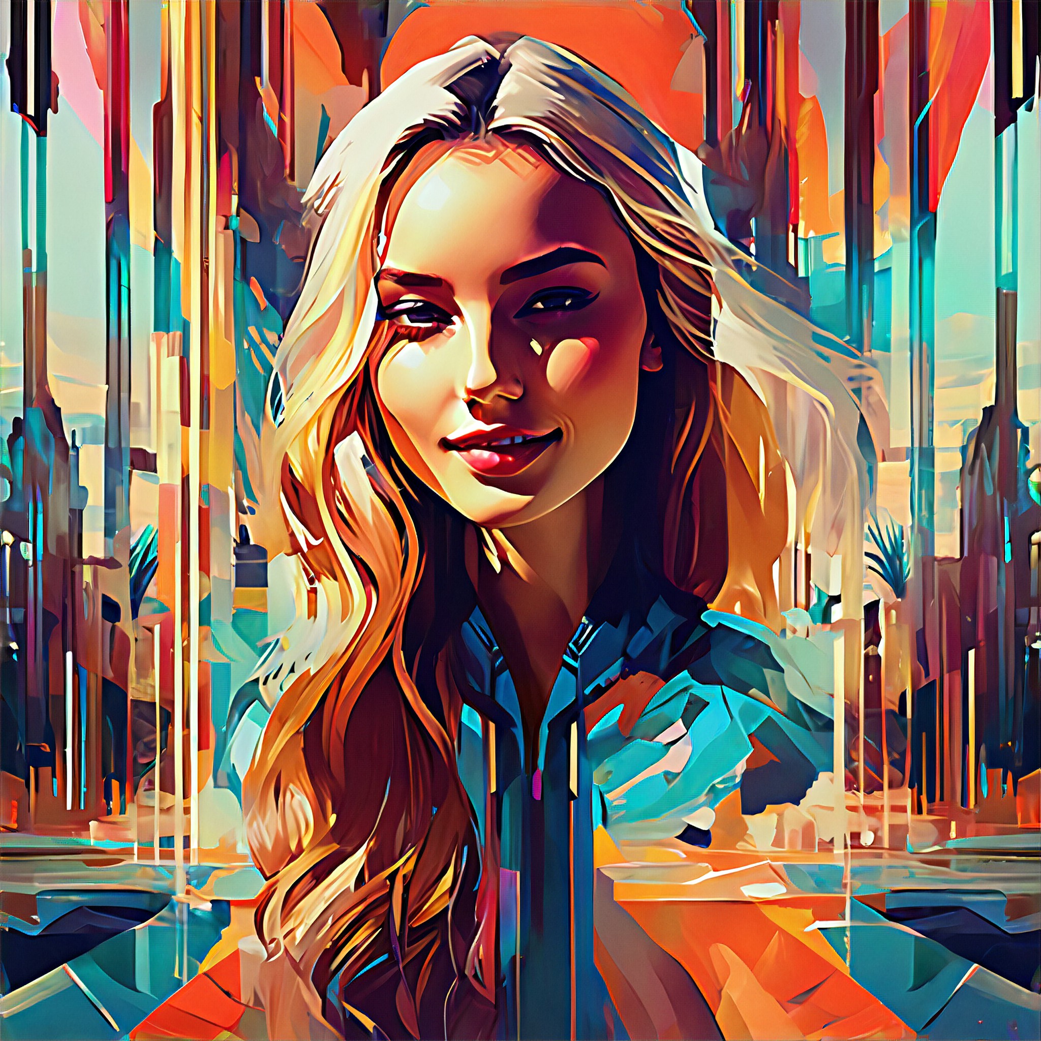 Realistic Painting, Two color vector illustration