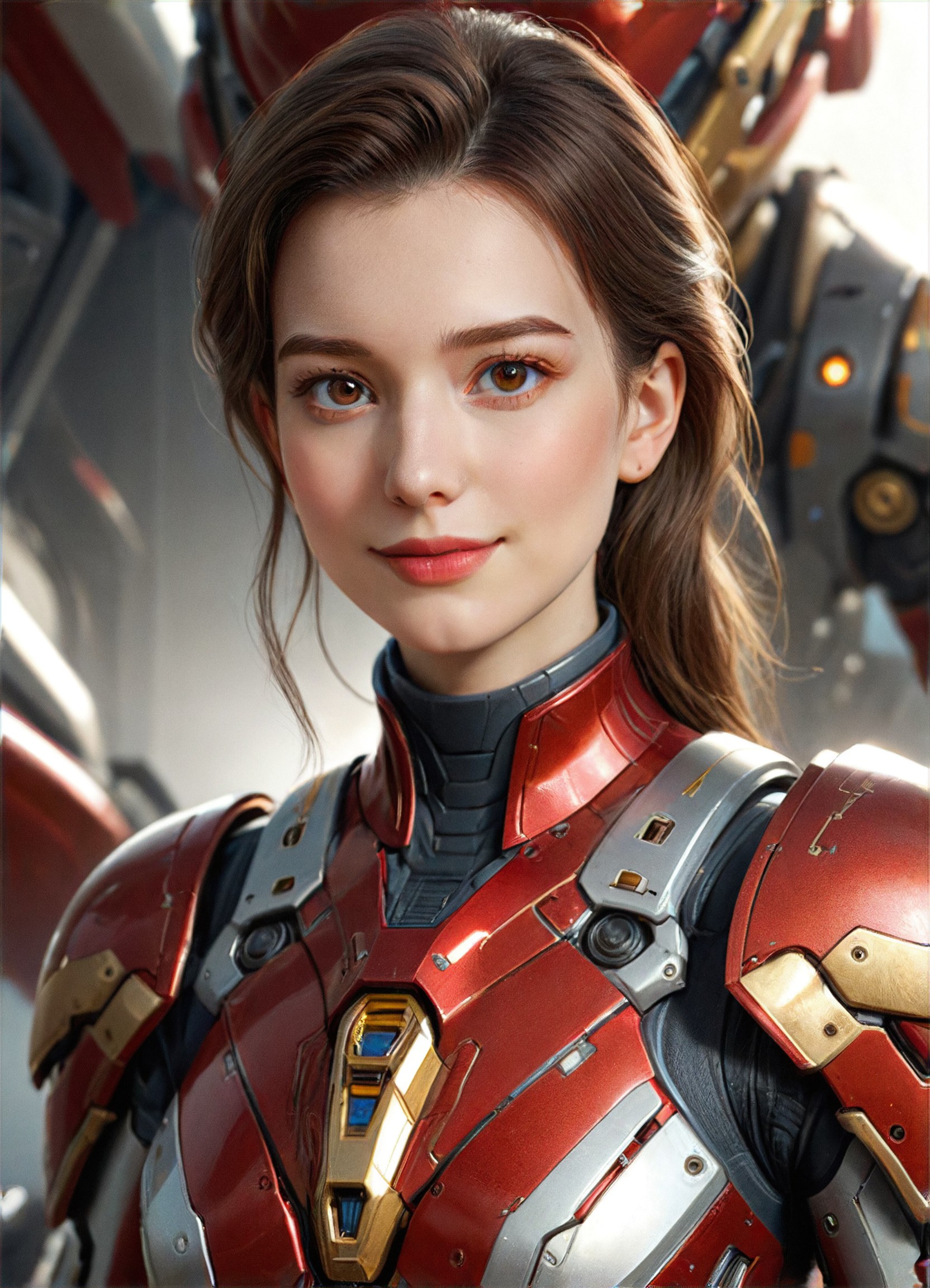 Realistic Painting, Crystal Mecha, 3D texture, Background bokeh style, Cute Universal Model