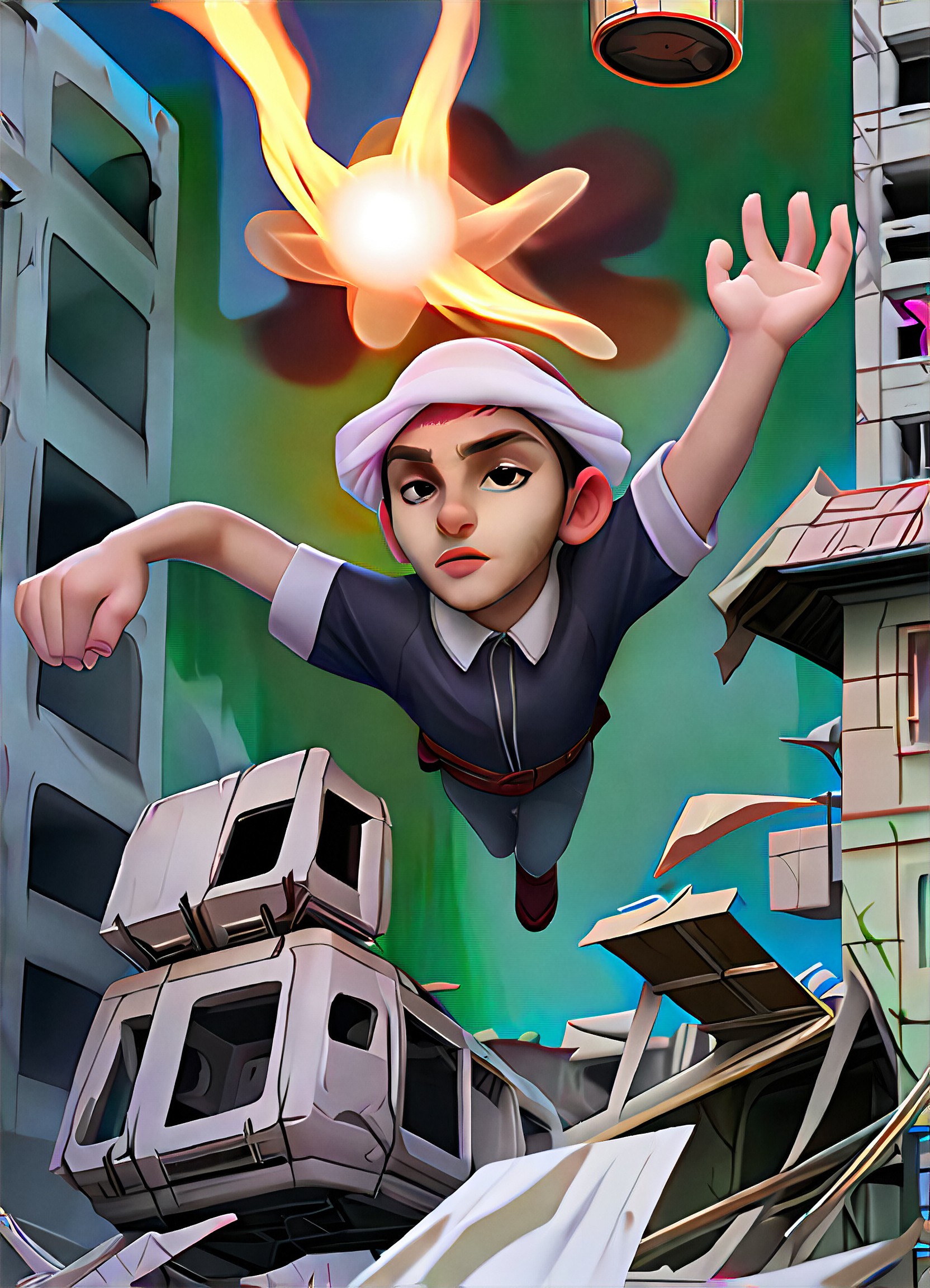 3D Exaggerated Expressions, 3D expression management, 3D texture, Background bokeh style, extremely strong