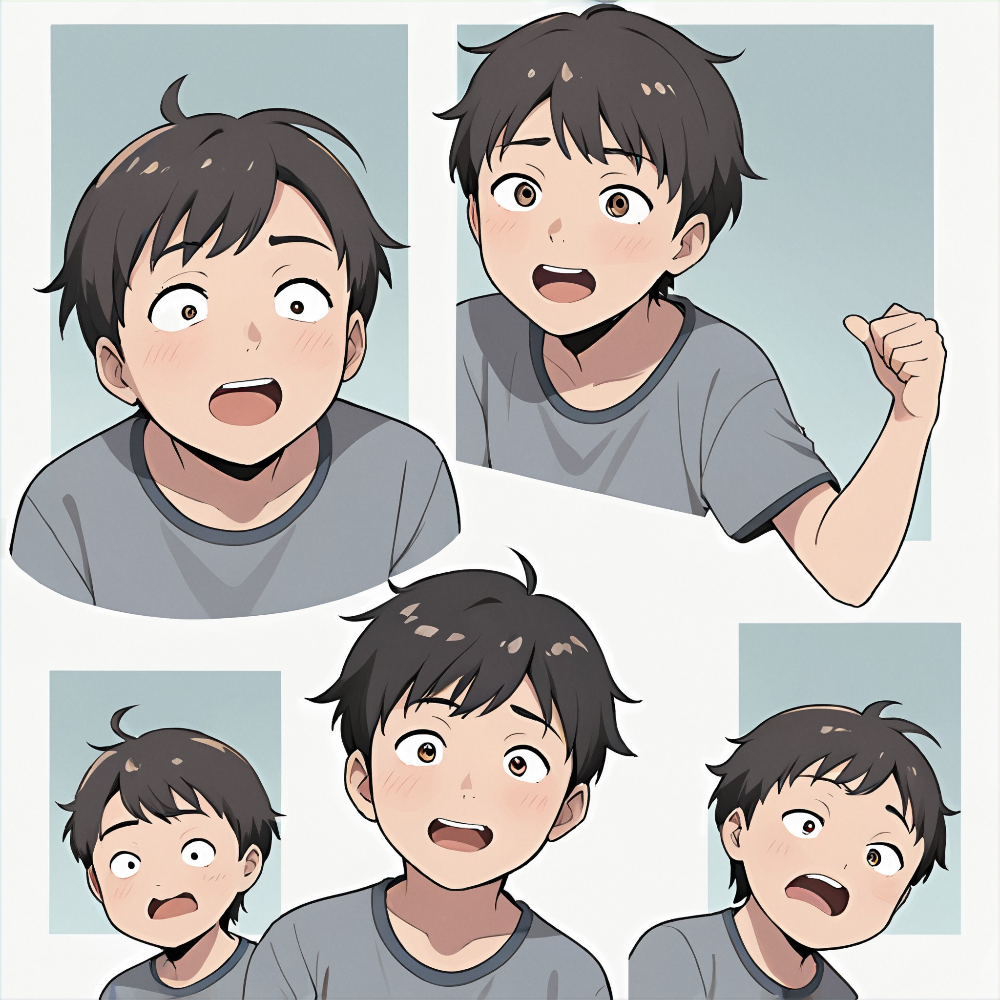 Flat Drawing, Cute Cartoon, Thick line illustration