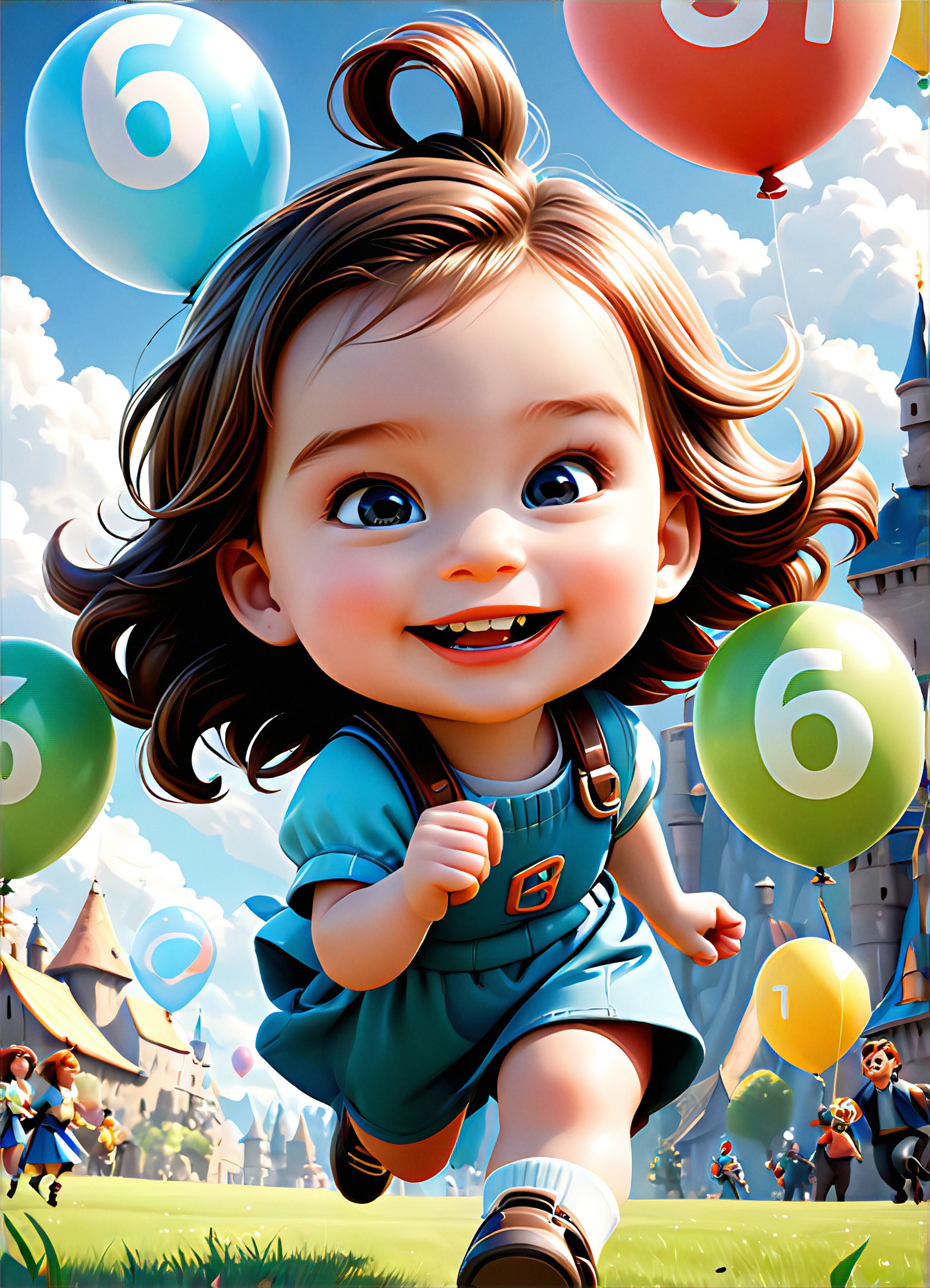 3D Character Expression, 3D Exaggerated Expressions, 3D expression management, 3D texture, Background bokeh style, 3D model, Disney Pixar cartoon, Cute Universal Model