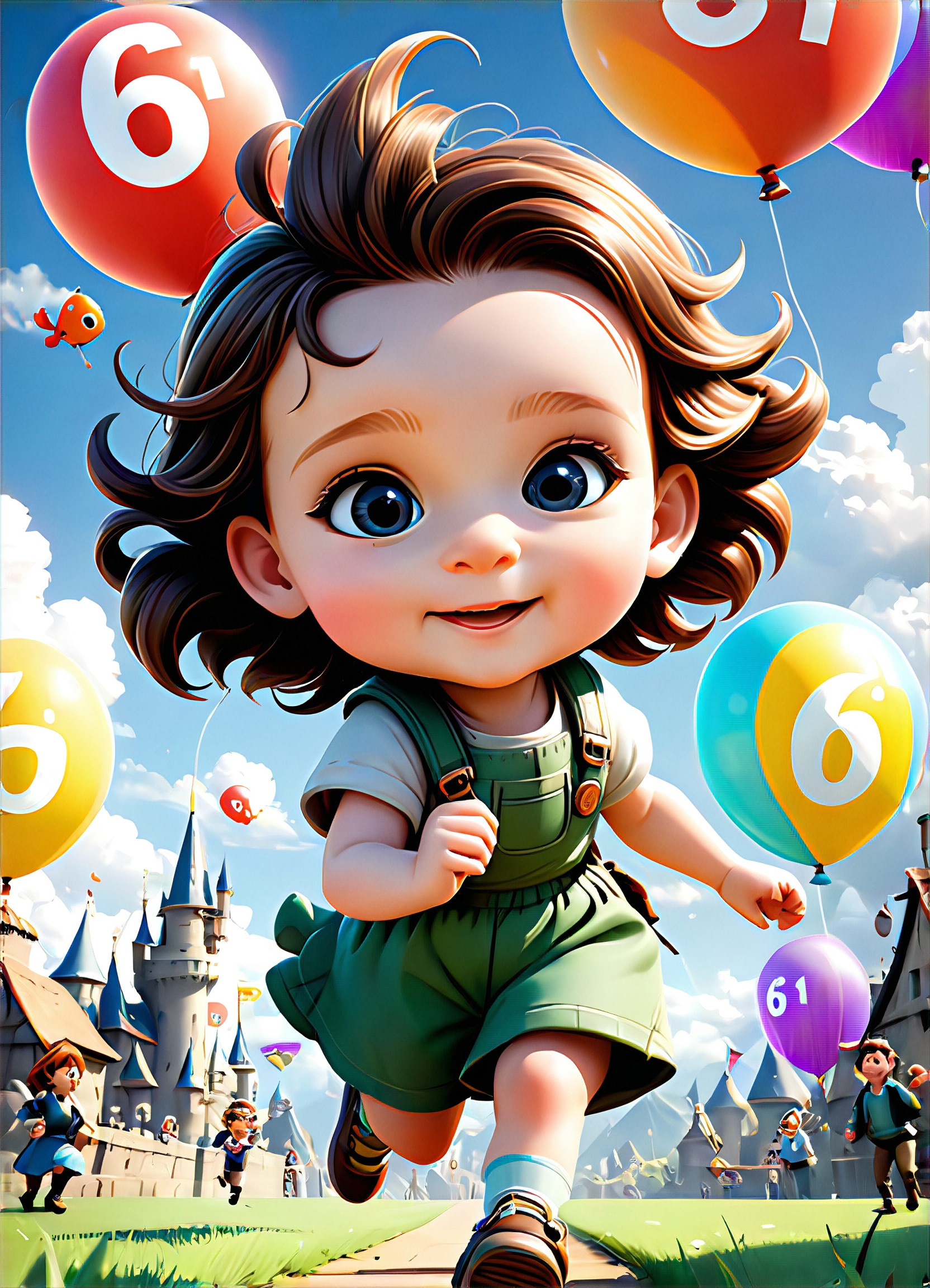 3D Character Expression, 3D Exaggerated Expressions, 3D expression management, 3D texture, Background bokeh style, 3D model, Disney Pixar cartoon, Cute Universal Model