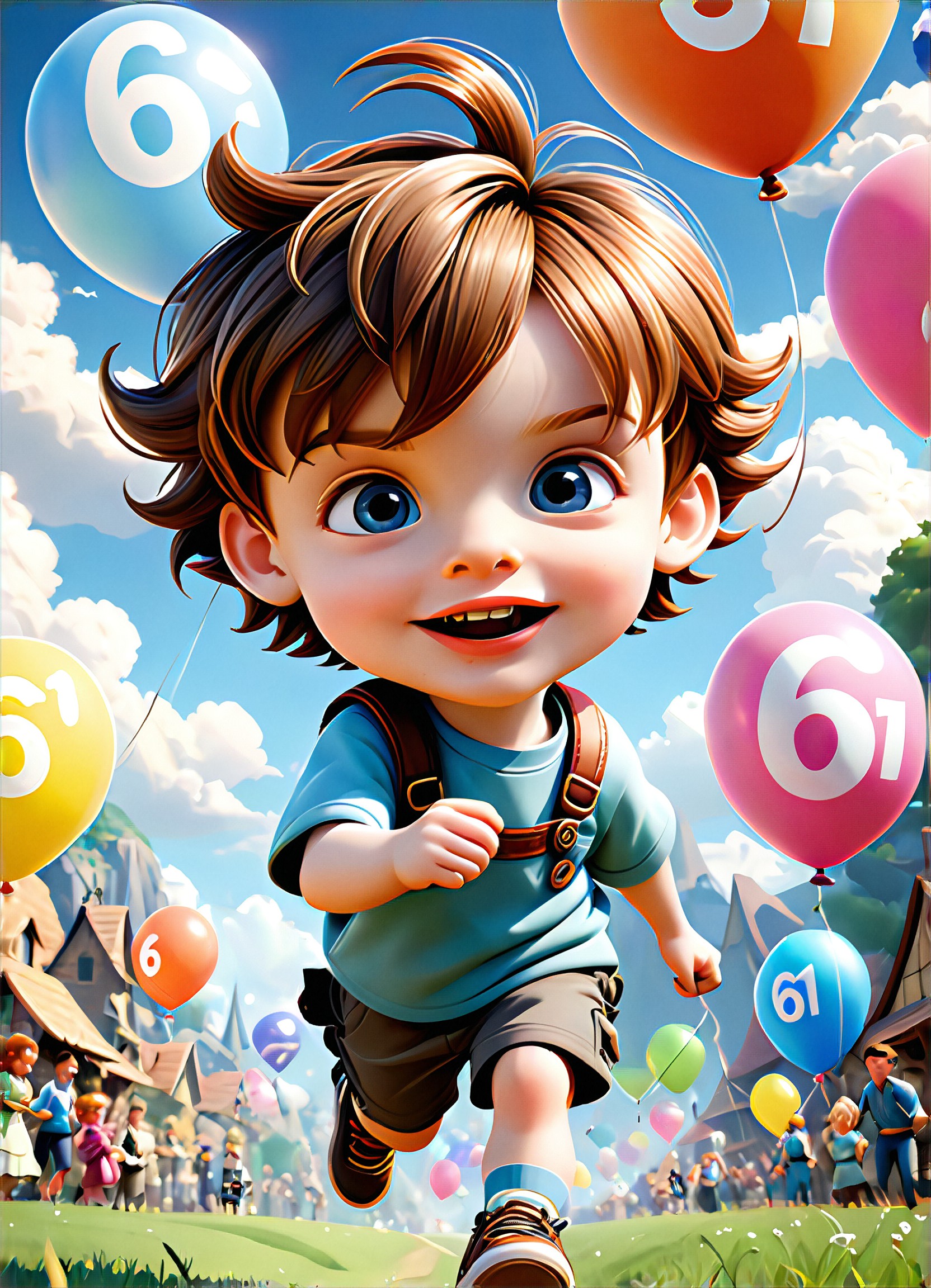 3D Character Expression, 3D Exaggerated Expressions, 3D expression management, 3D texture, Background bokeh style, 3D model, Disney Pixar cartoon, Cute Universal Model