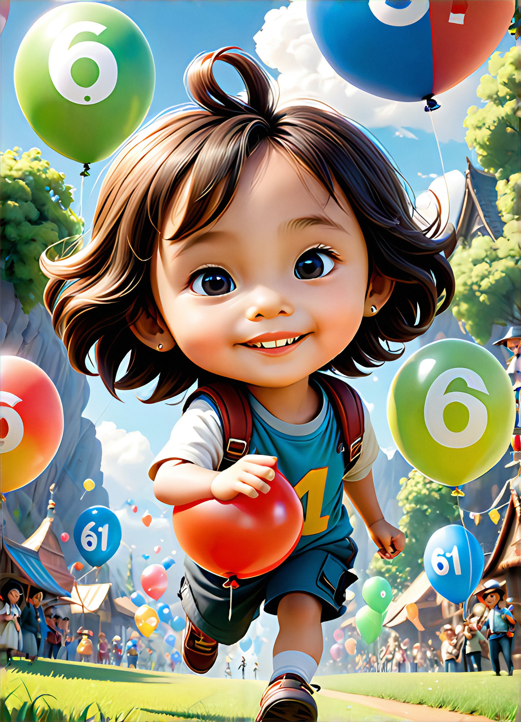 3D Character Expression, 3D Exaggerated Expressions, 3D expression management, 3D texture, Background bokeh style, 3D model, Disney Pixar cartoon, Cute Universal Model