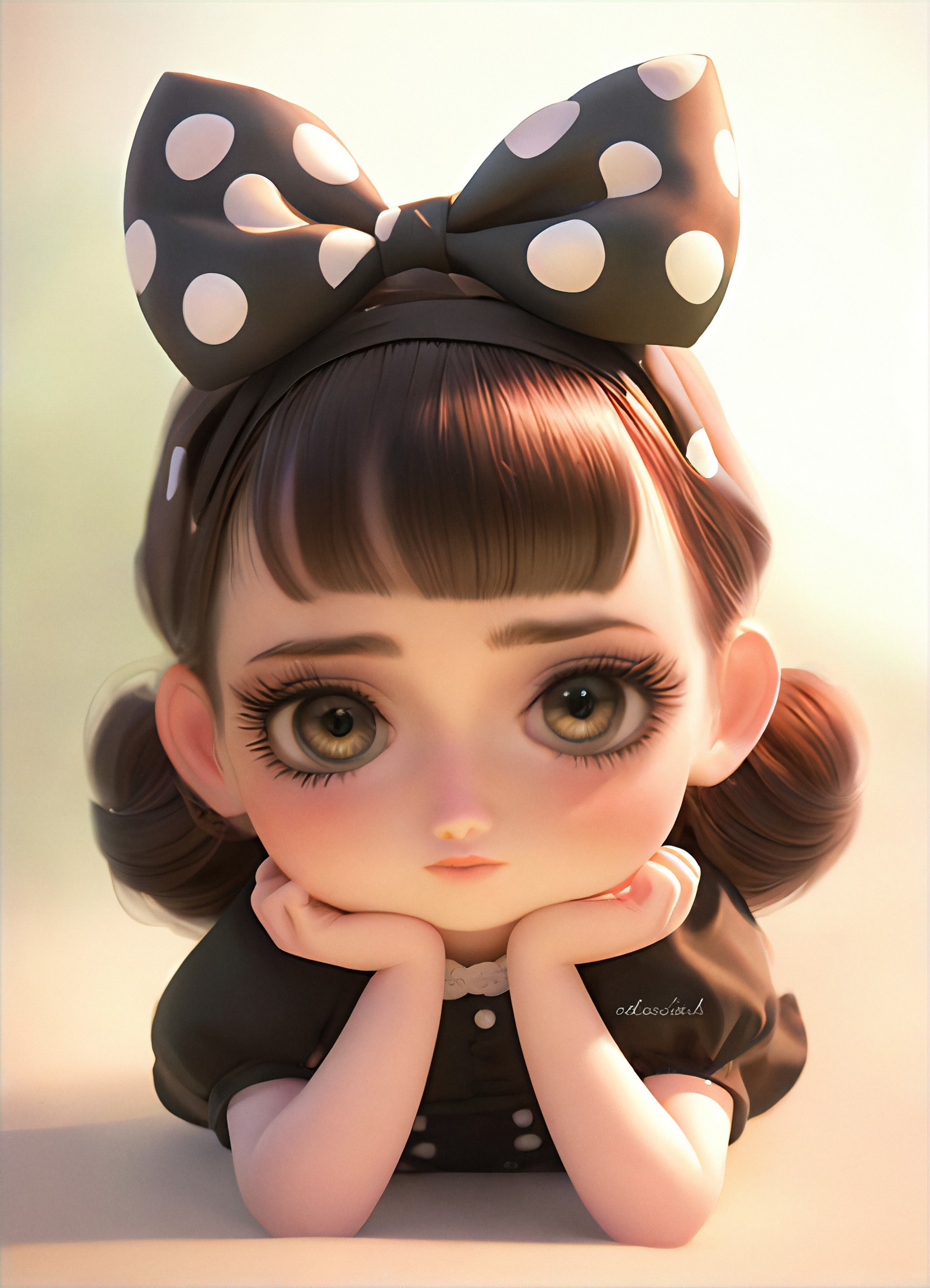 Cute girl with bow image