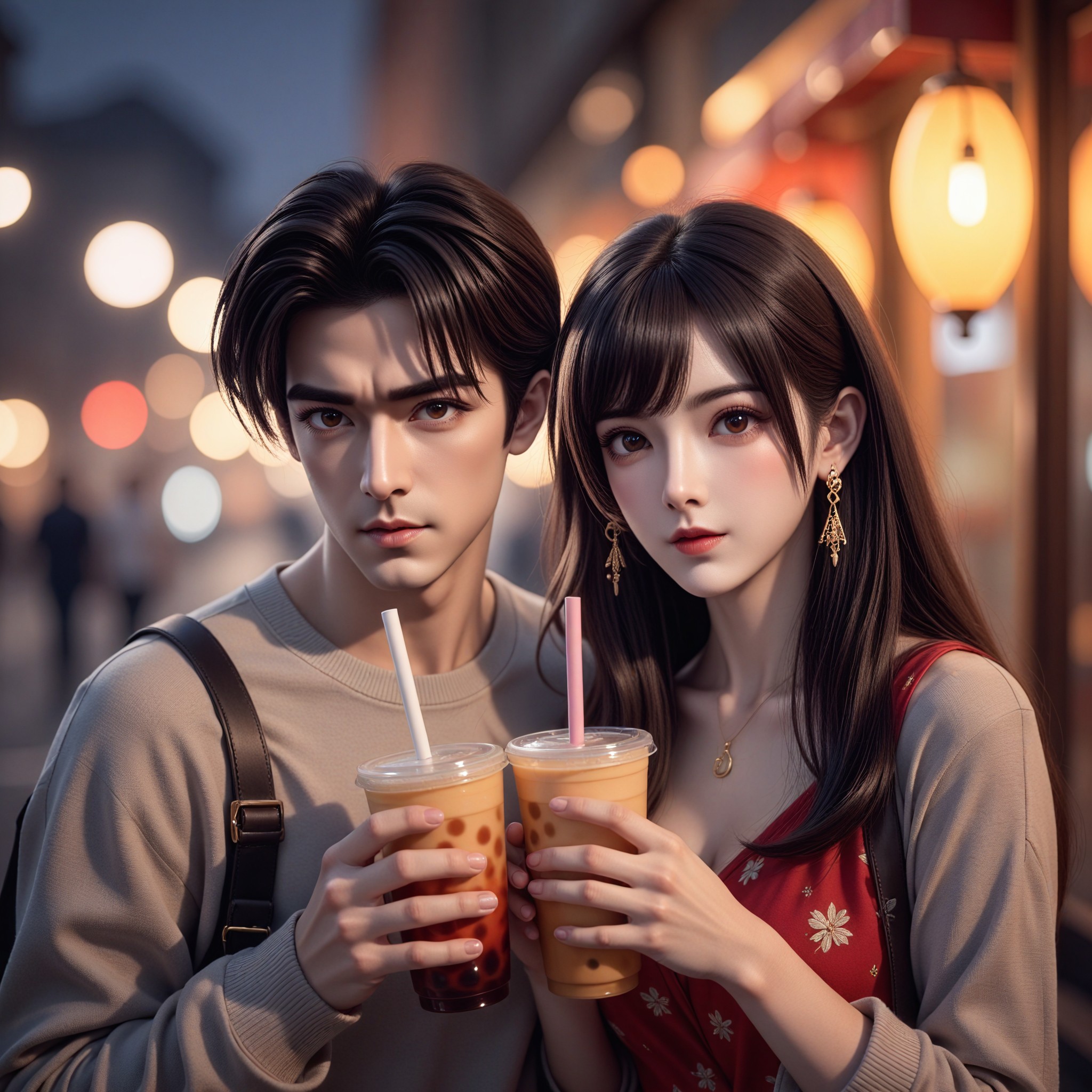 Romantic and Sweet Love Cup Lover: Love Moments Under the Night Light image