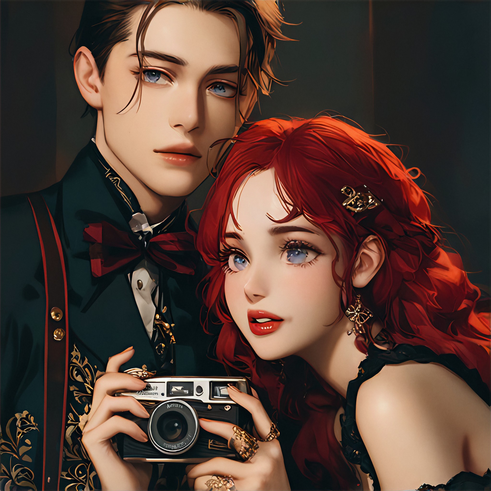 Two people walking together image