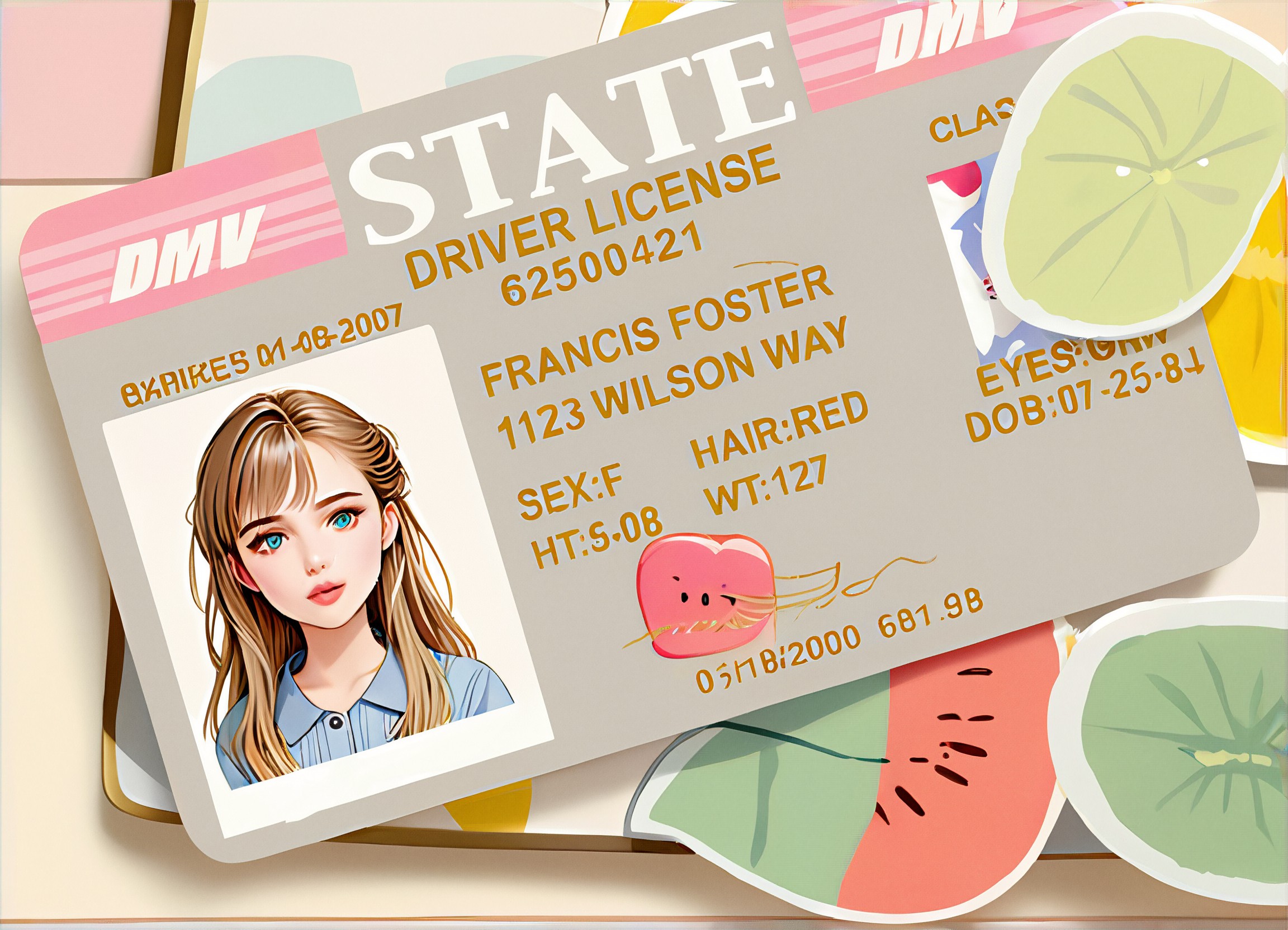 Cute drive license image
