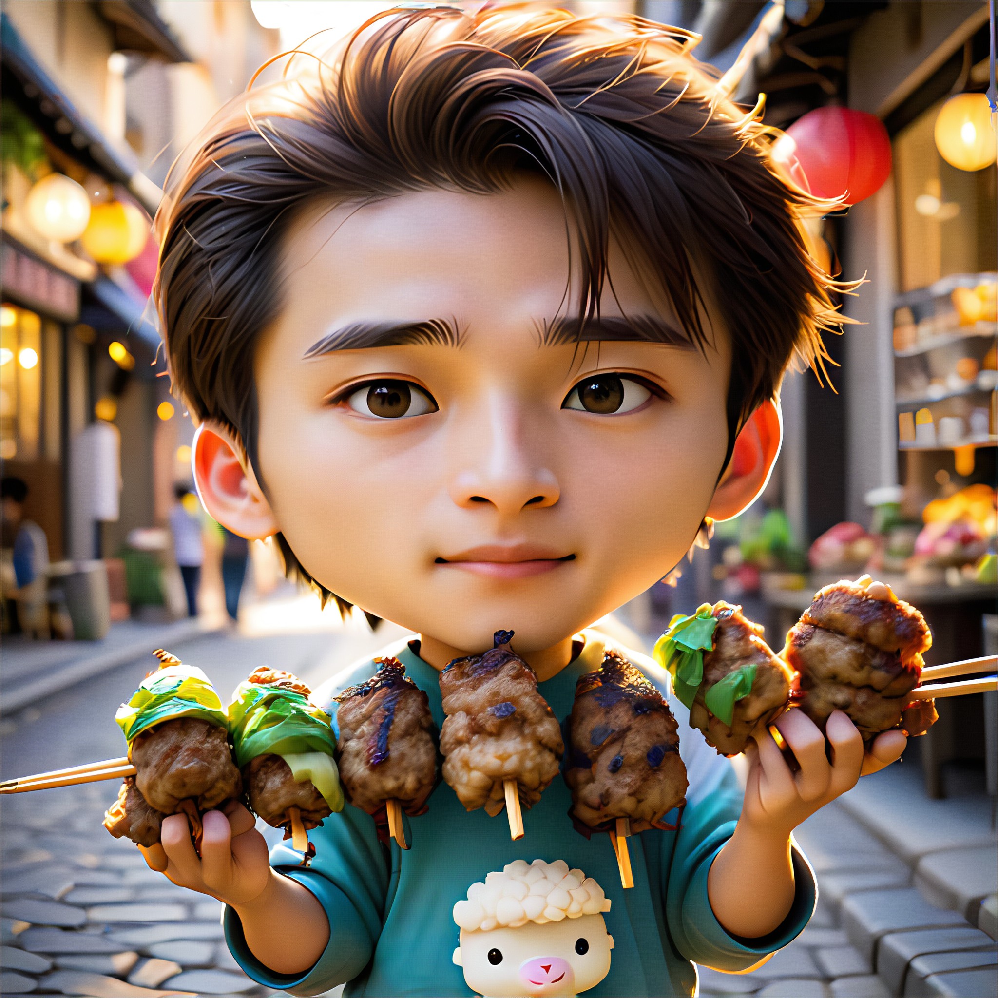 AI Grilled Lamb Skewers art generator
