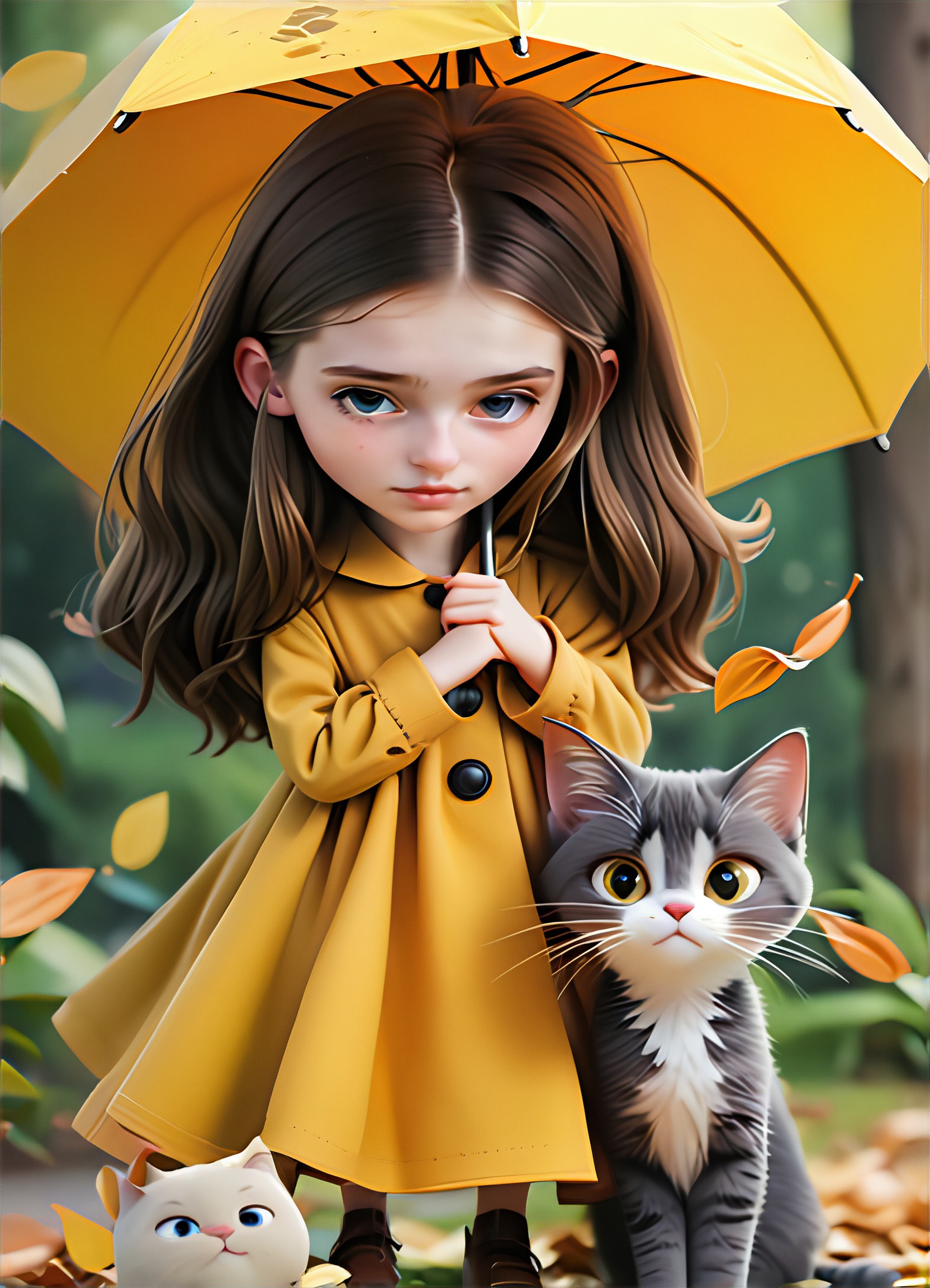 Image of a doll and a cat image