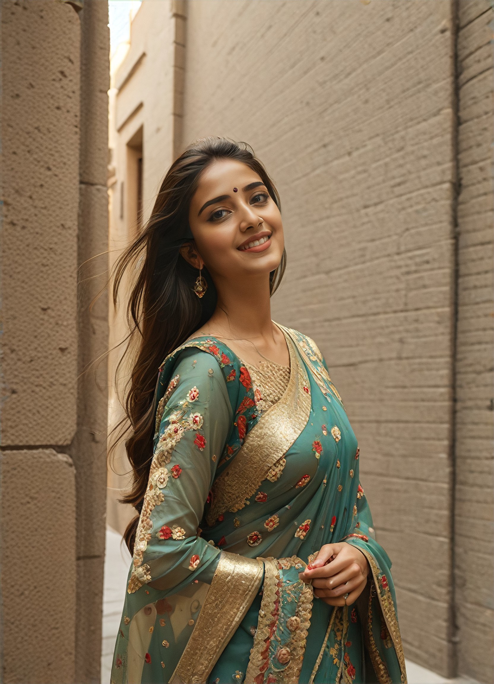 a1.art-generated Yellow Saree image