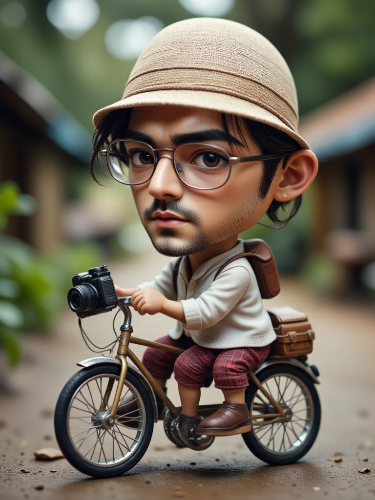 [Dynamic and Interesting Audiovisual] 📸🚴  Super cute travel photographer! Big Head Mini Wind is Coming! 🚴📸 image