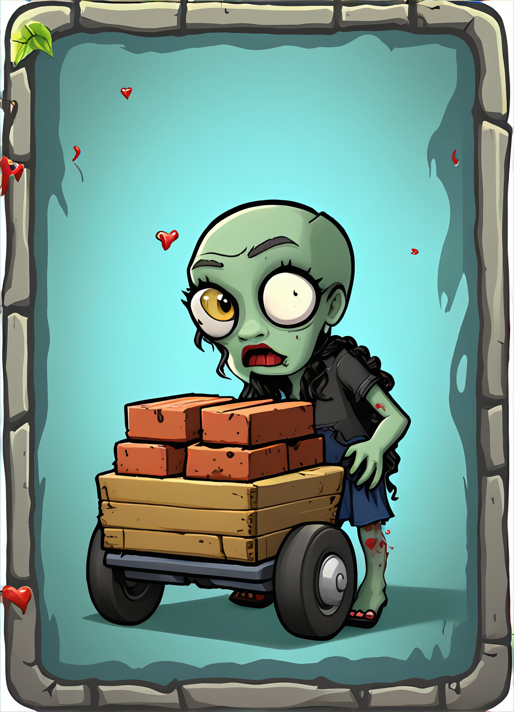 Deadly approaching brick moving zombies image
