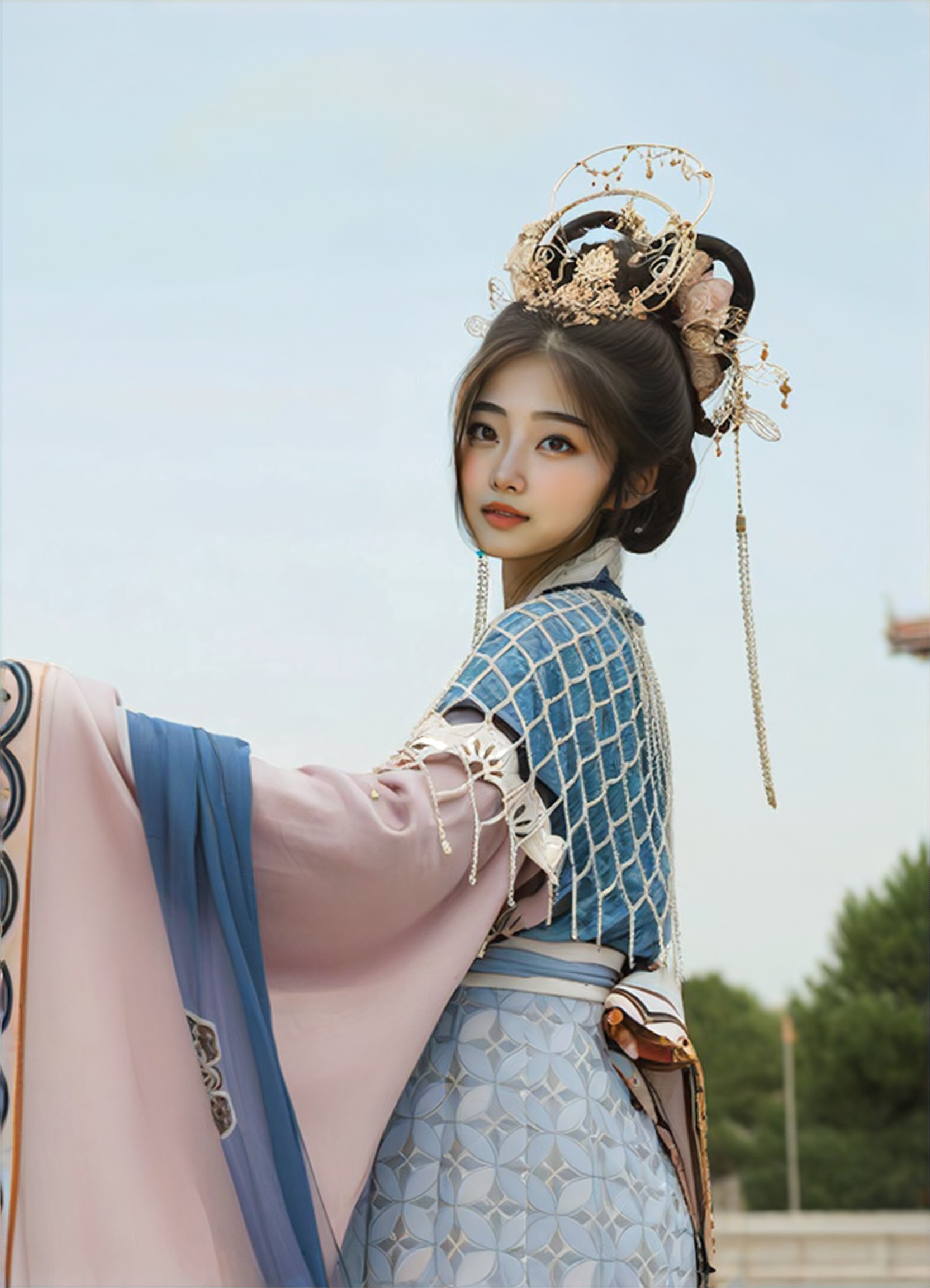 TGG White Pagoda Temple - Looking Back in front of the White Pagoda image