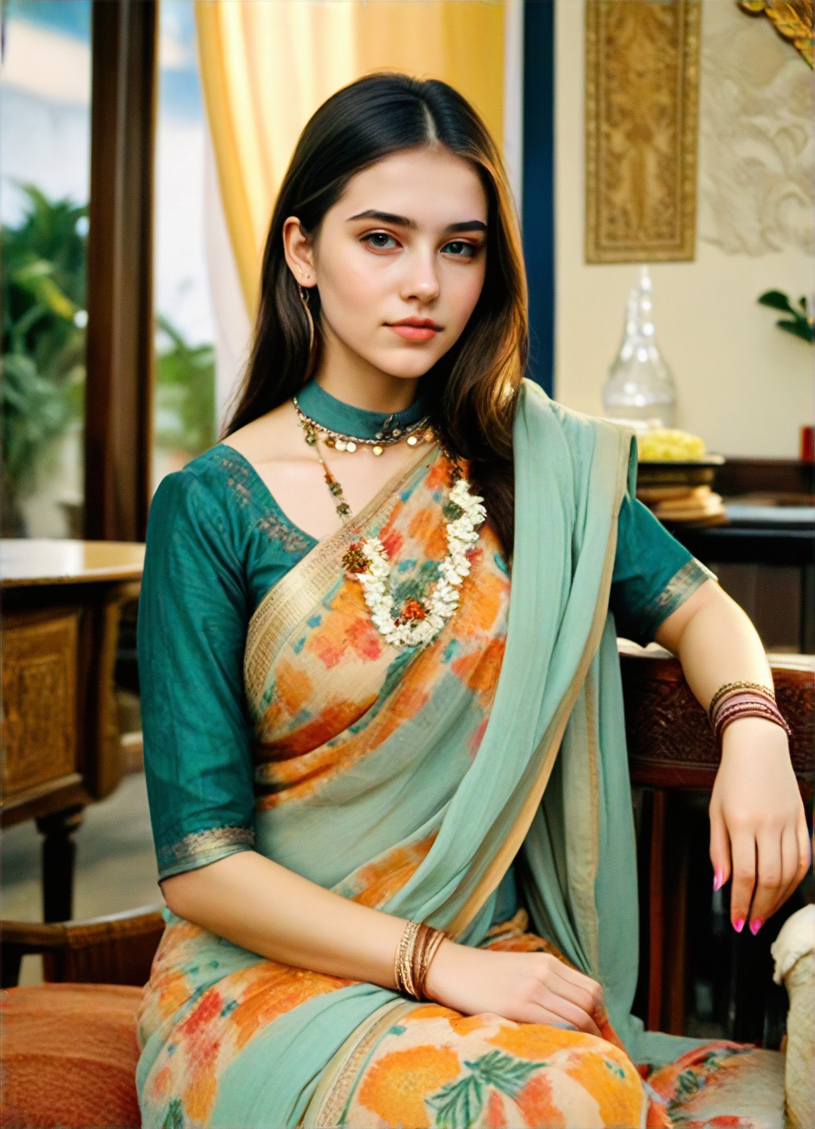 a1.art-generated Yellow Saree image