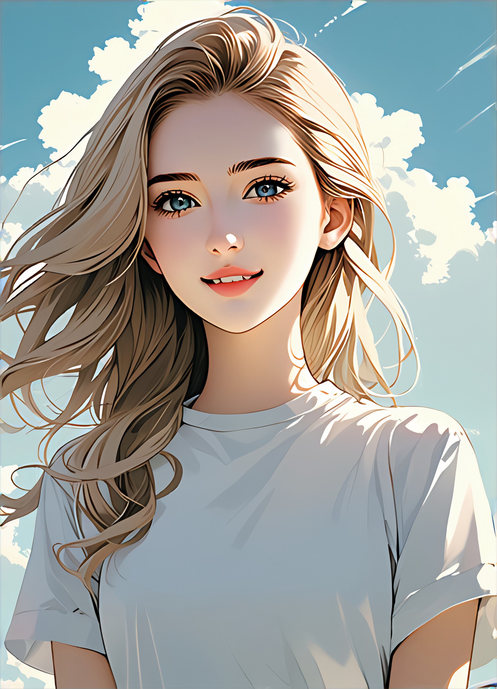 AI Blue Shirt art generator