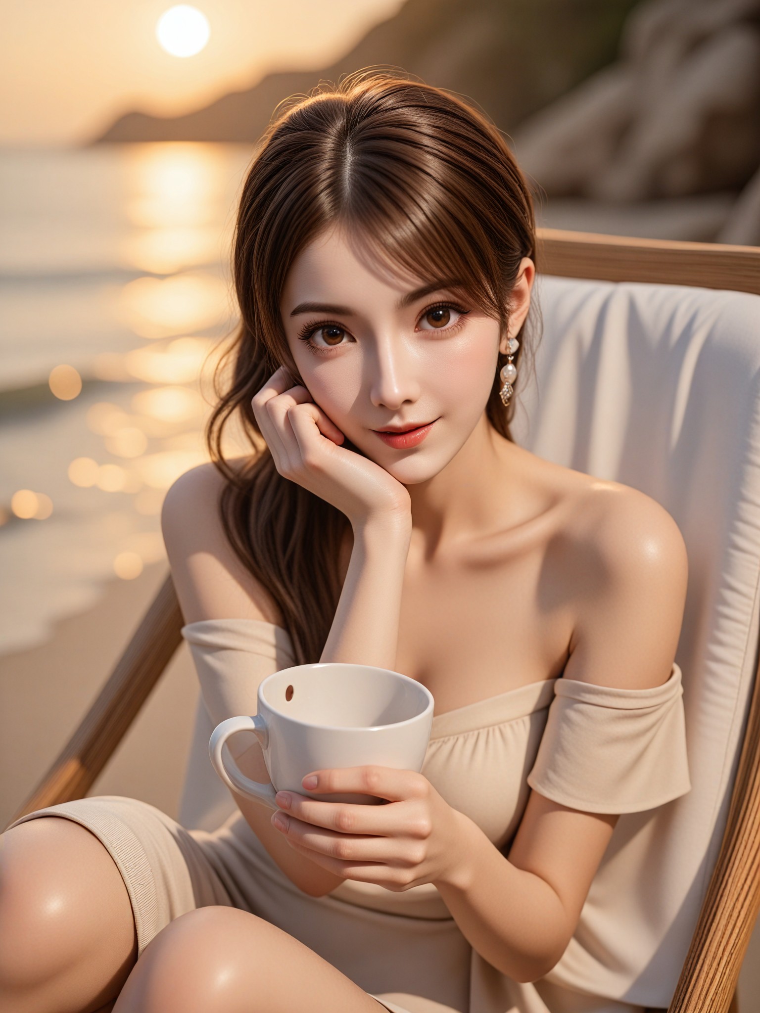 [Static Aesthetic Style] Beautiful Baby Chatting by the Beach image