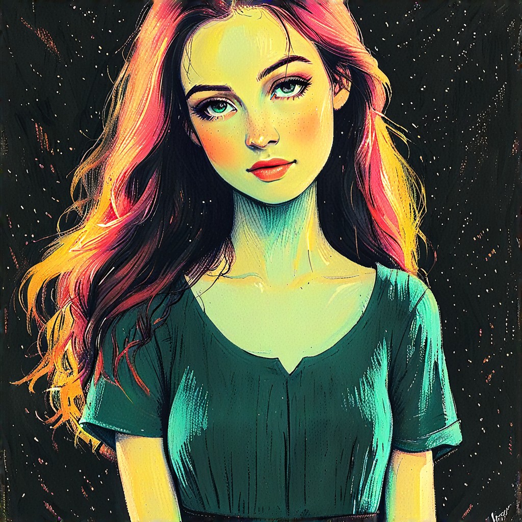 Pastels on Black, Unstable scribble illustration