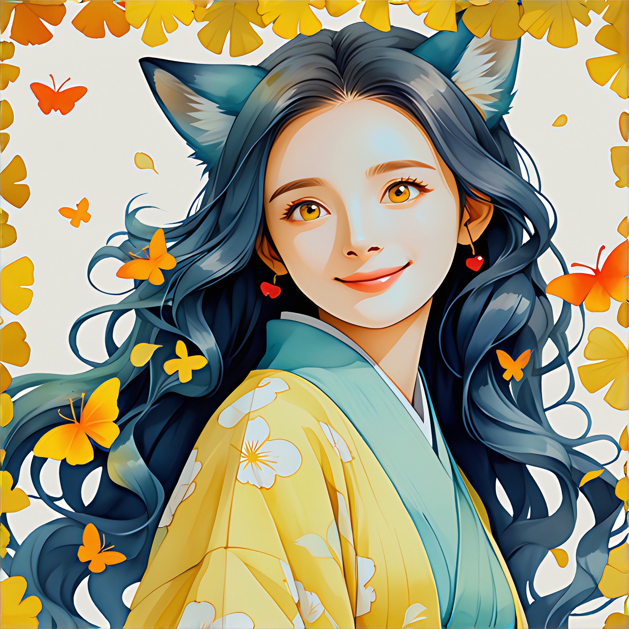 Kimono Cartoon Girl image