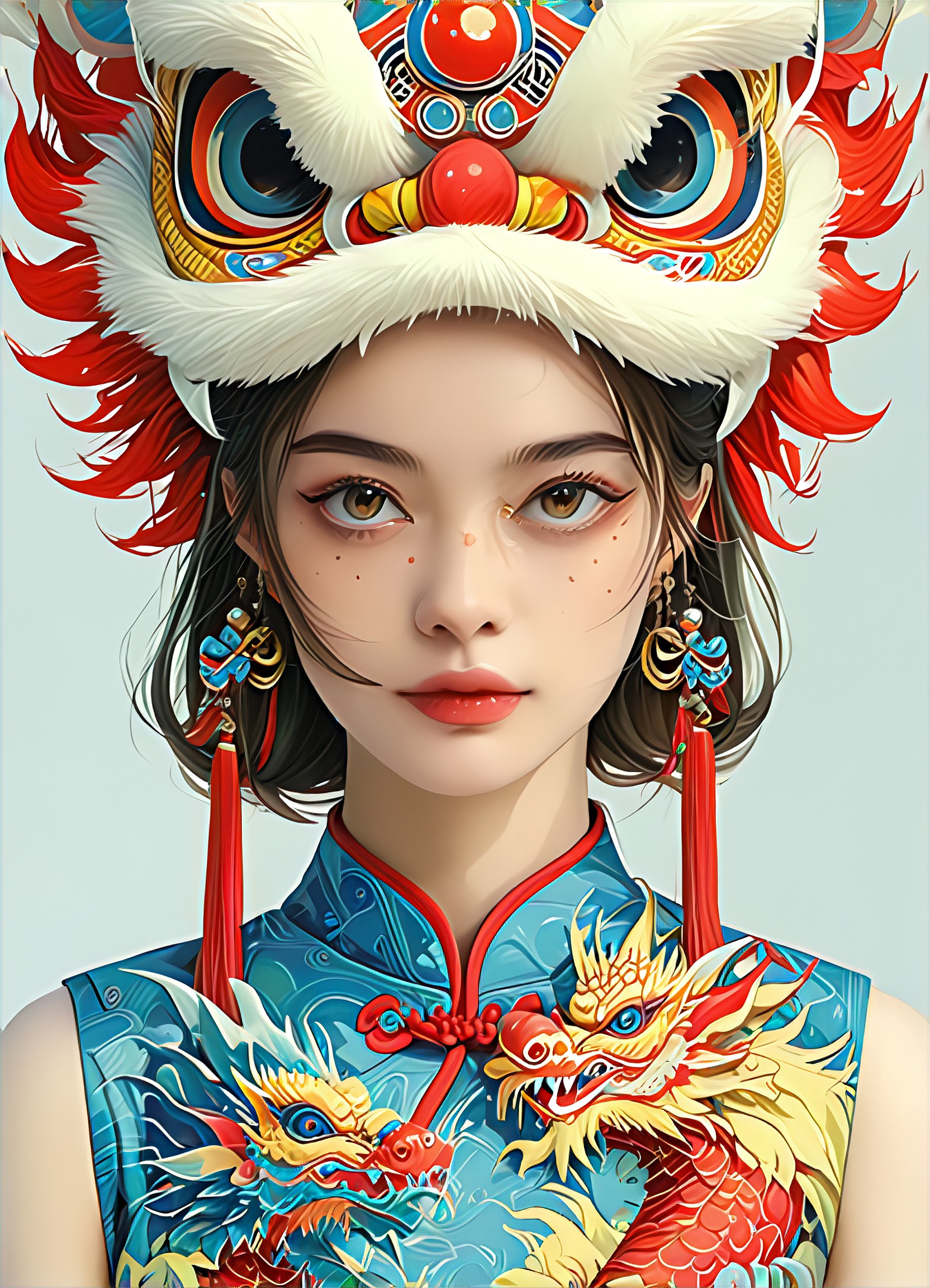 a1.art-generated Skiing Loong Boat image