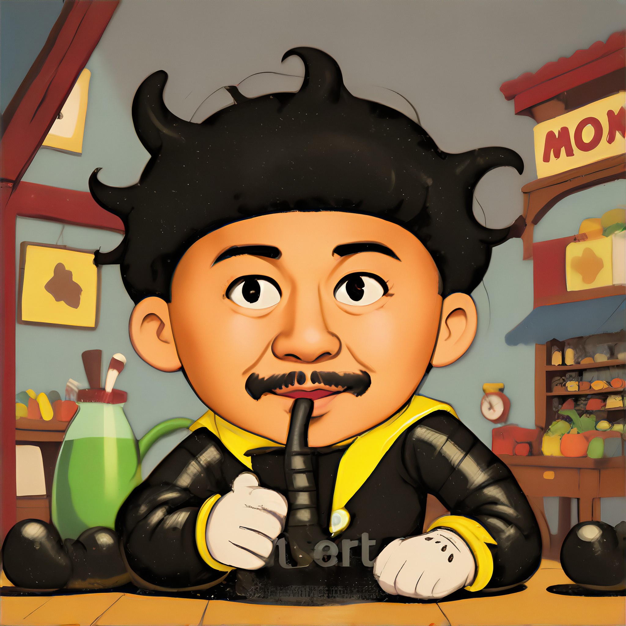 魔改小孩版陈建斌喝奶茶 image