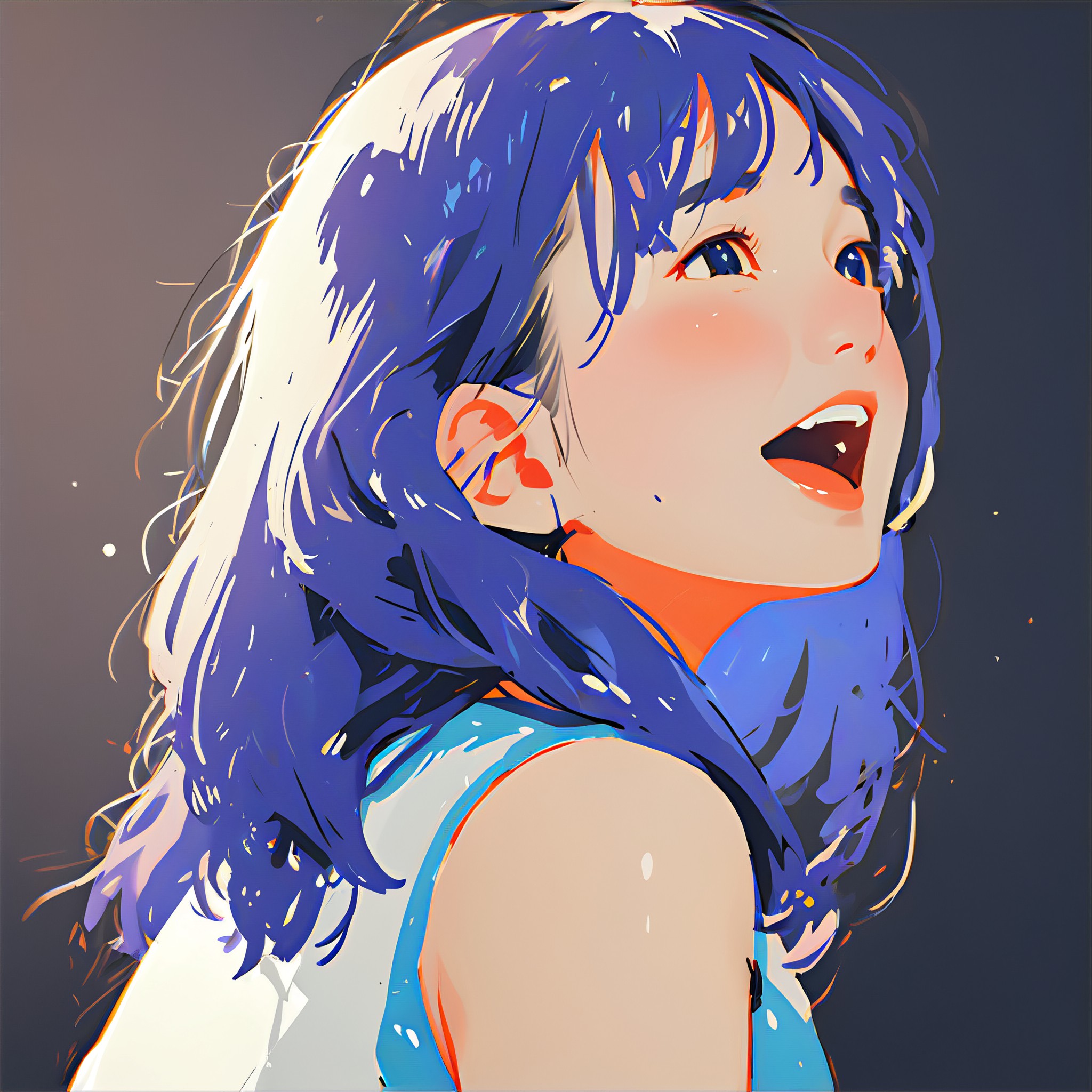 Hand drawn color block style image