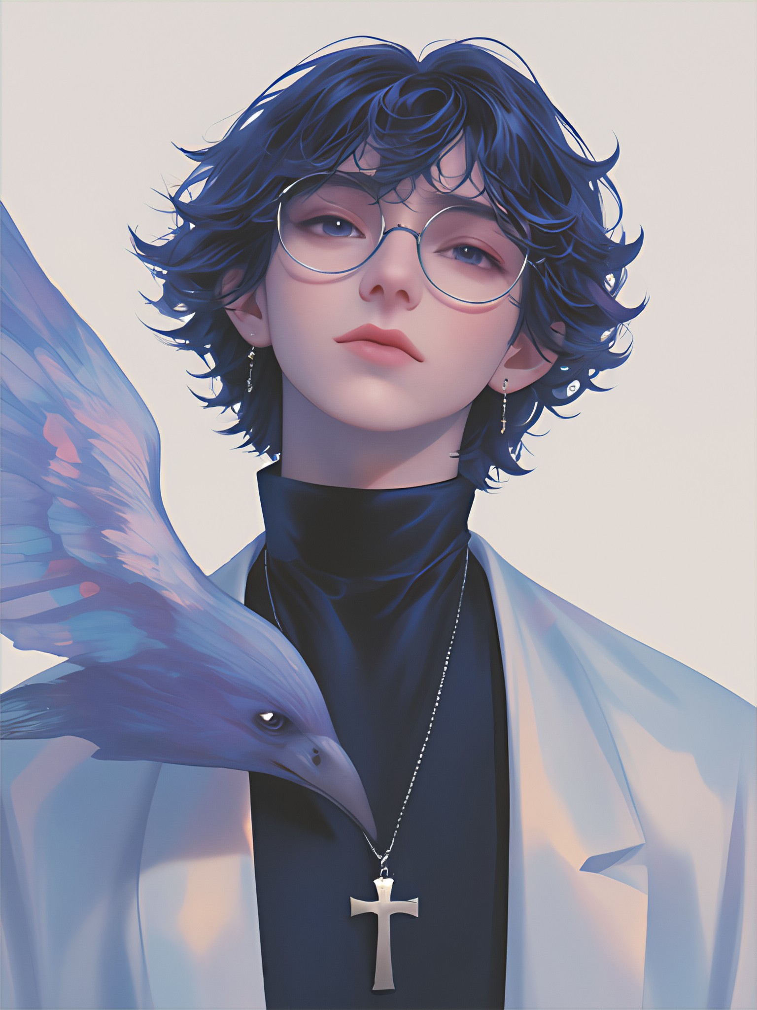 a1.art-generated Blue Wig image