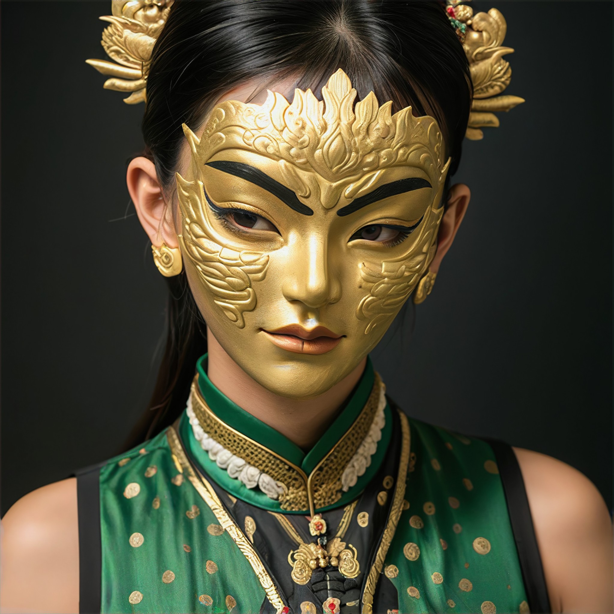 Wear Chinese style golden noodles! image