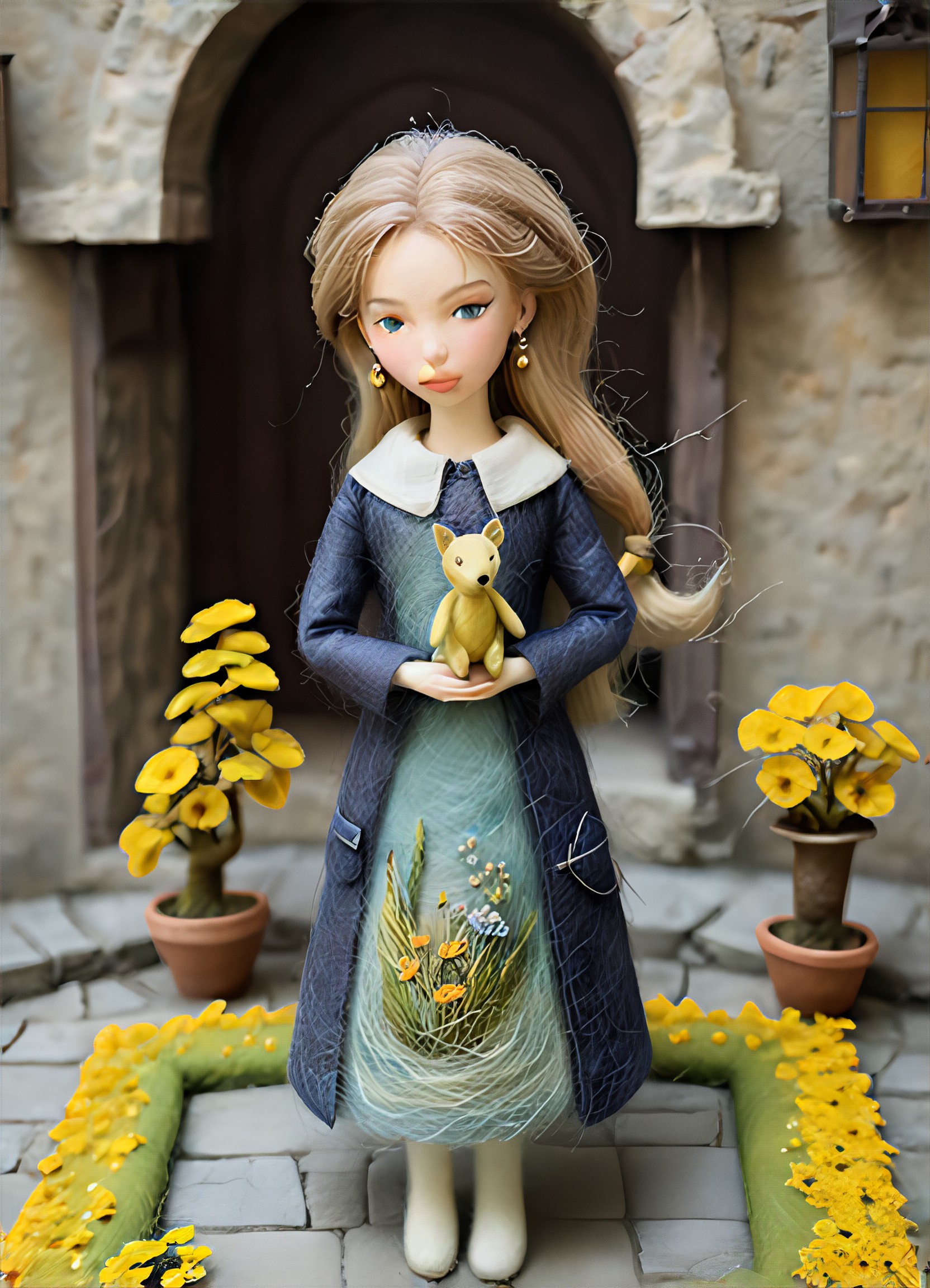 Felt traditional wreath nun image