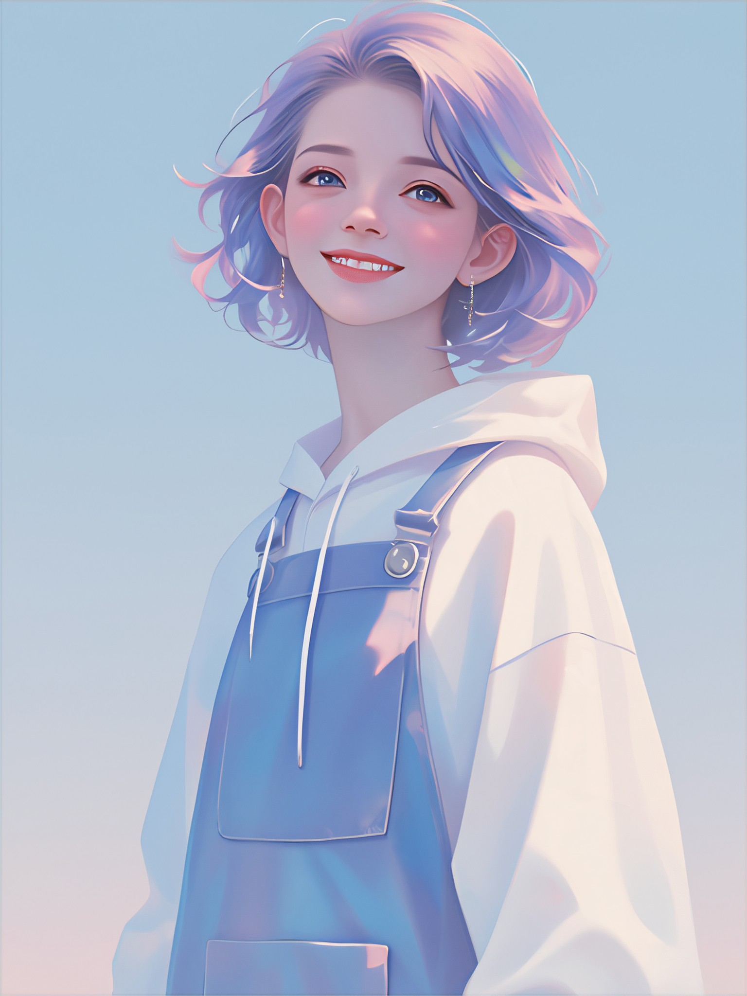 Fresh hand drawn style portrait image