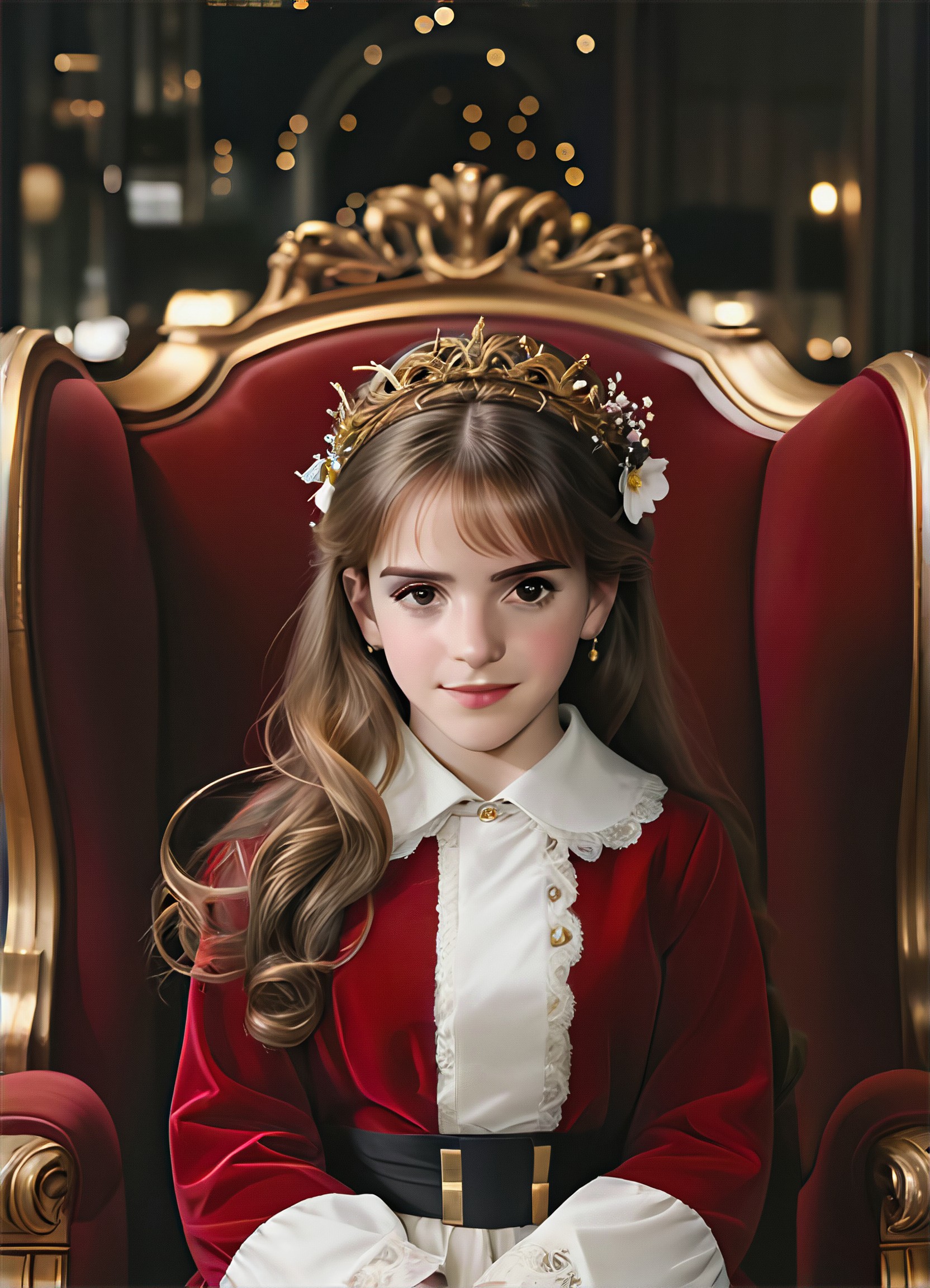 Little girl Christmas atmosphere half-length portrait image