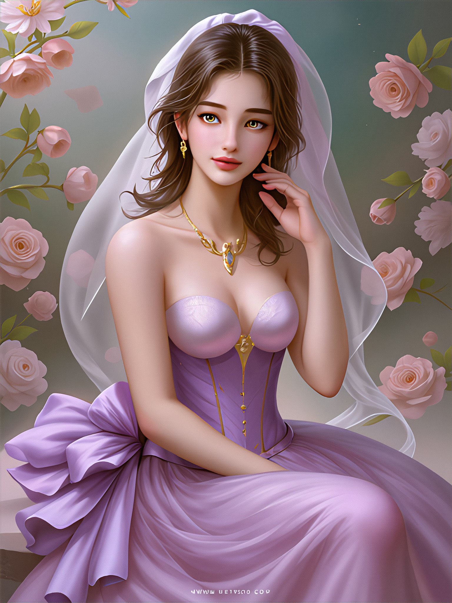 oil-painting wedding dress image