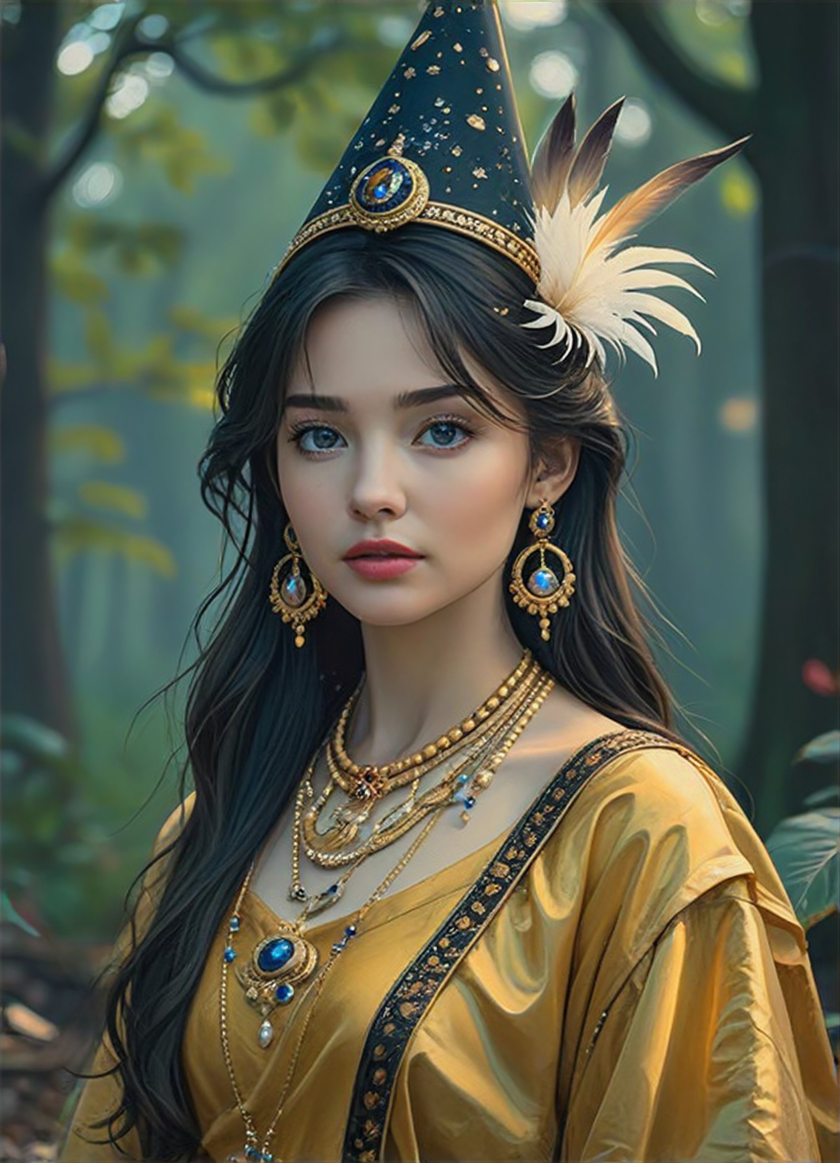 Minority girls in the forest image