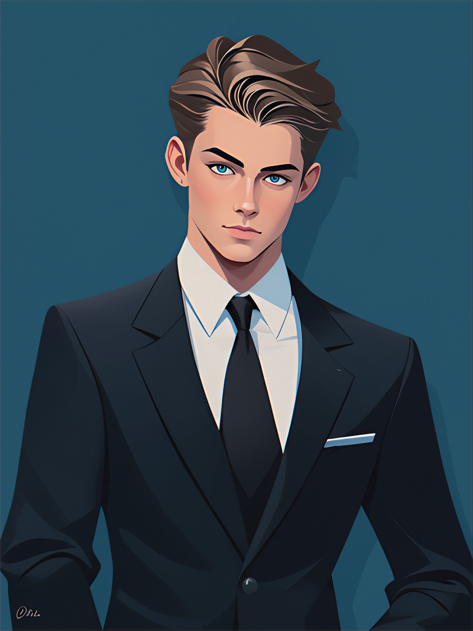 Cartoon photos in suits image