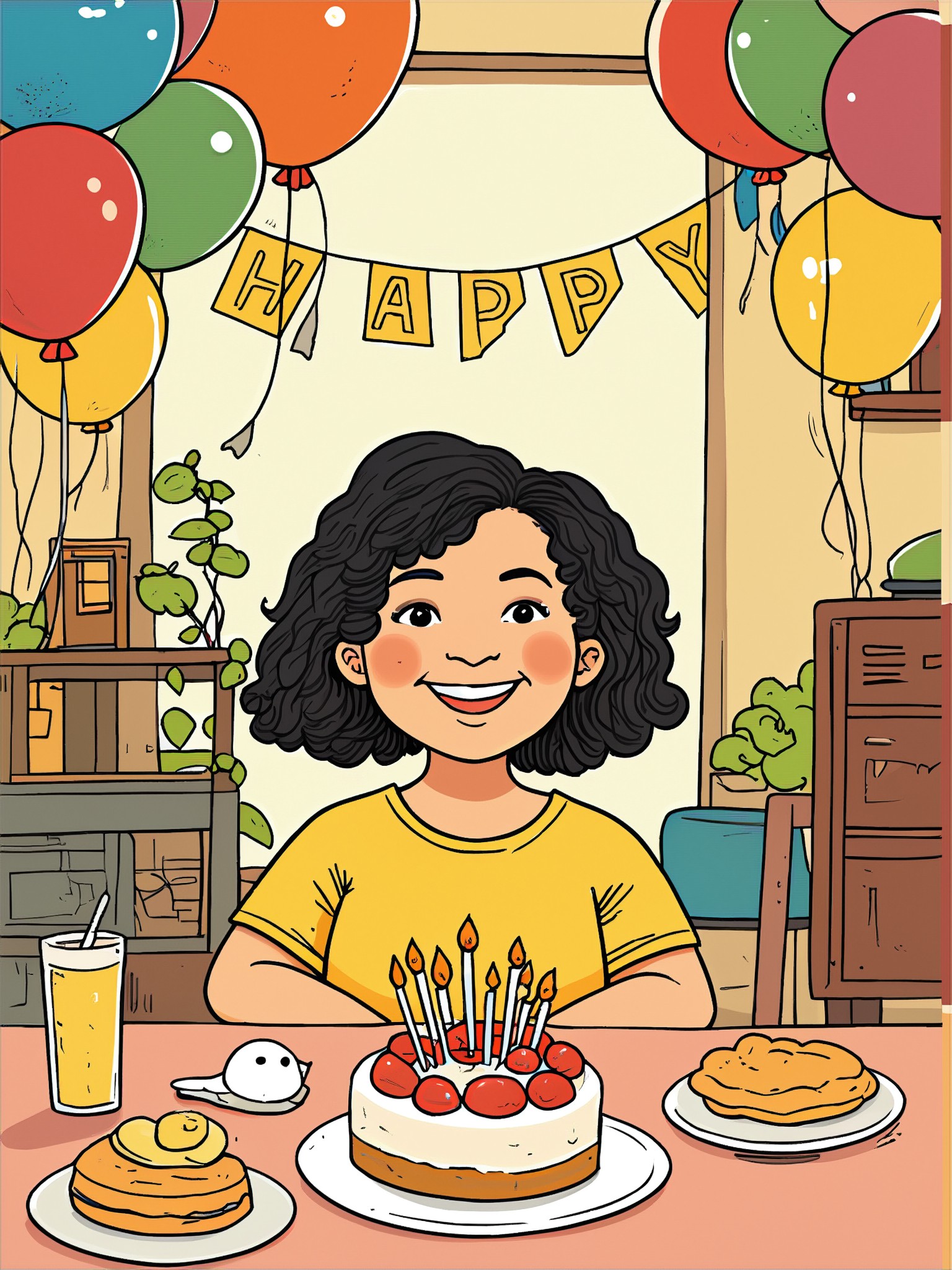 Birthday Scene Cartoon image