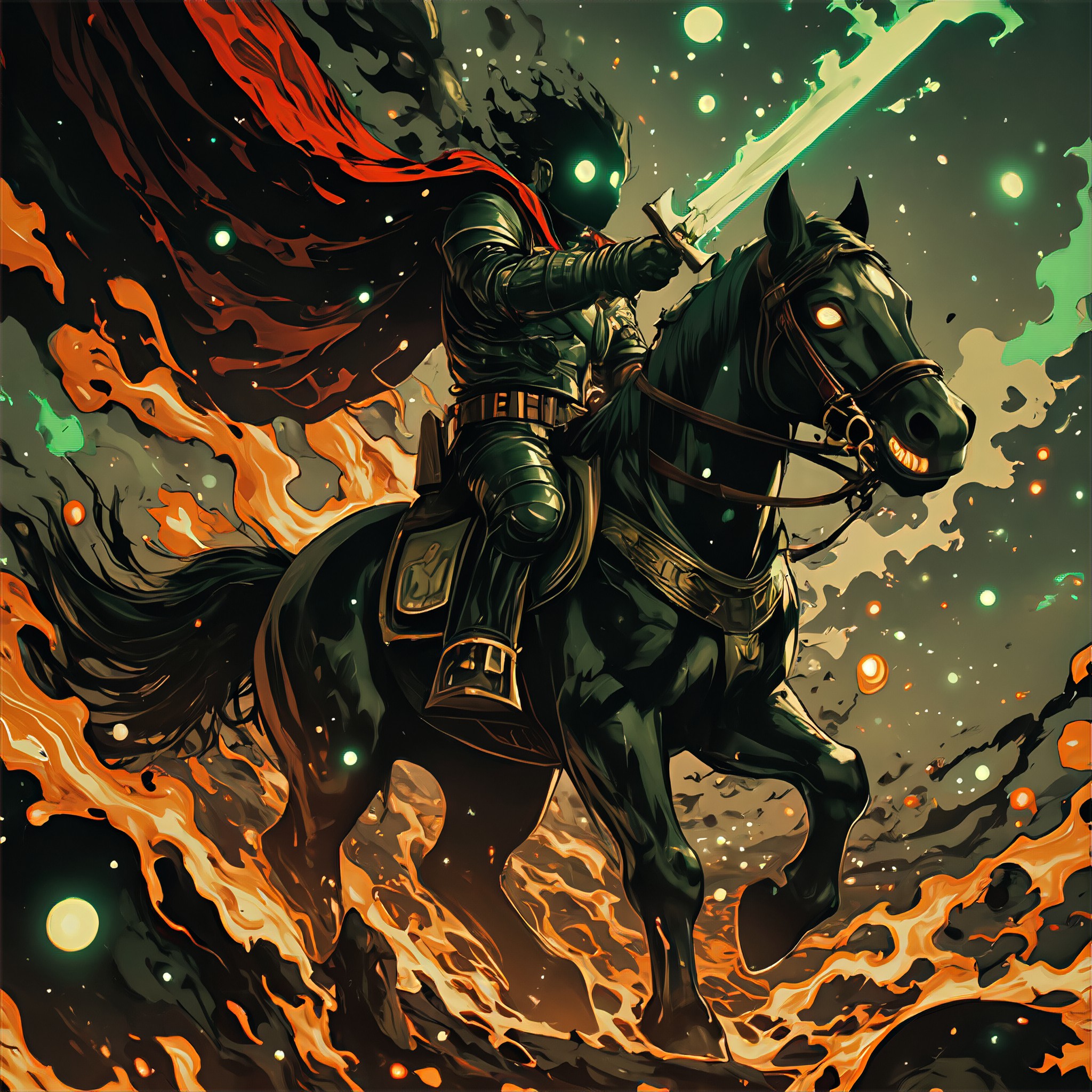 In the dark ages, a mysterious black knight image