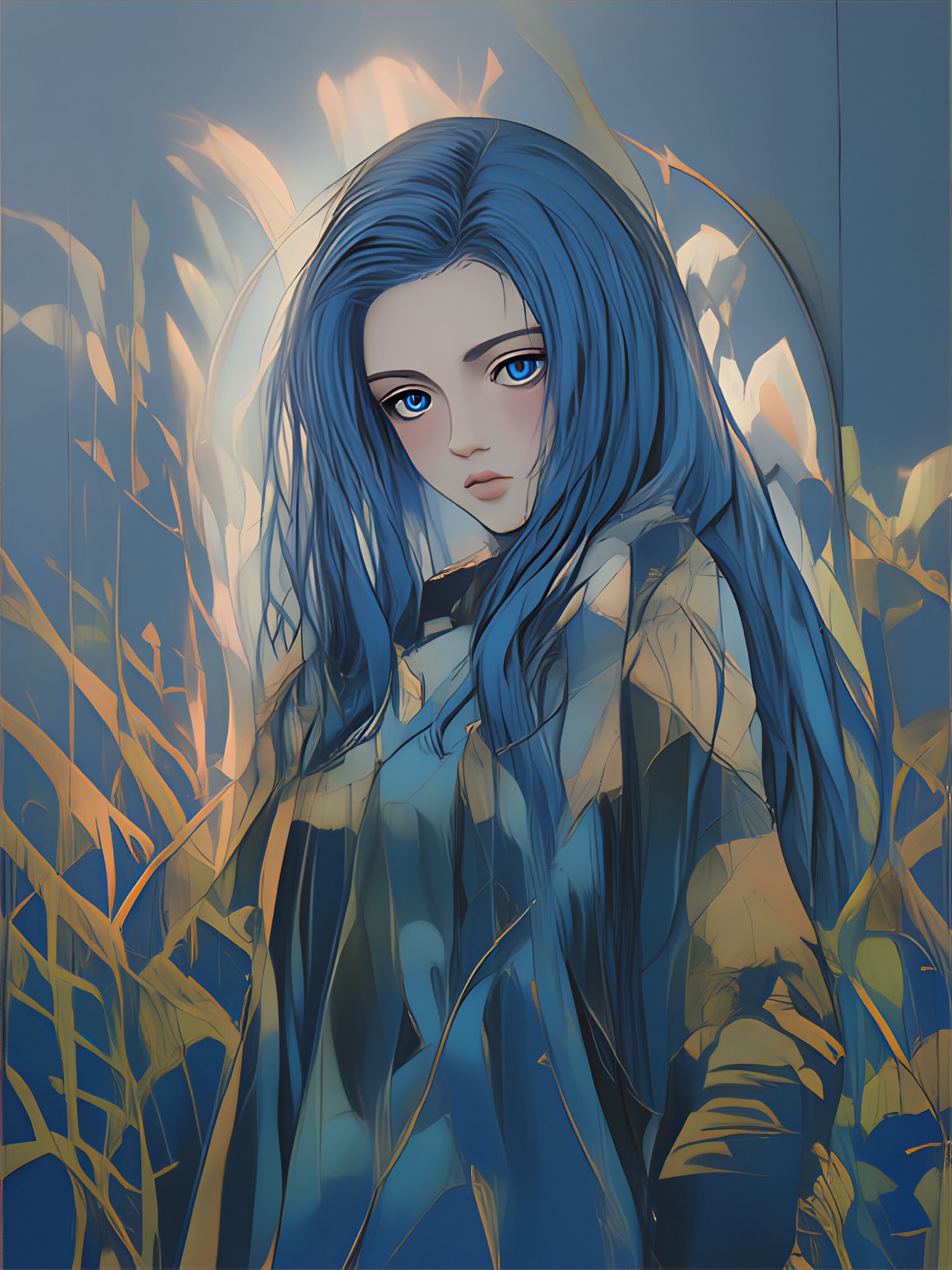 Water Blue Art Style Girl image