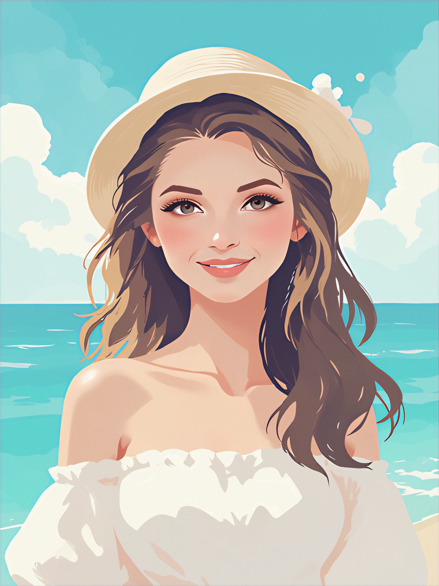Healing seaside illustrations image