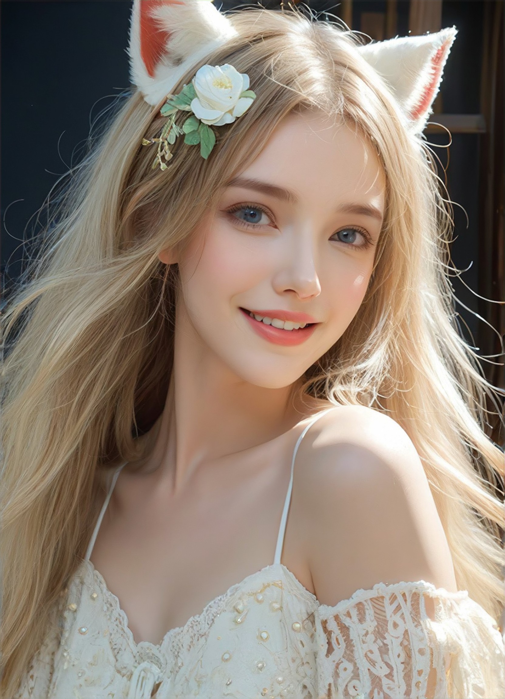 White Cat Ear Girl image