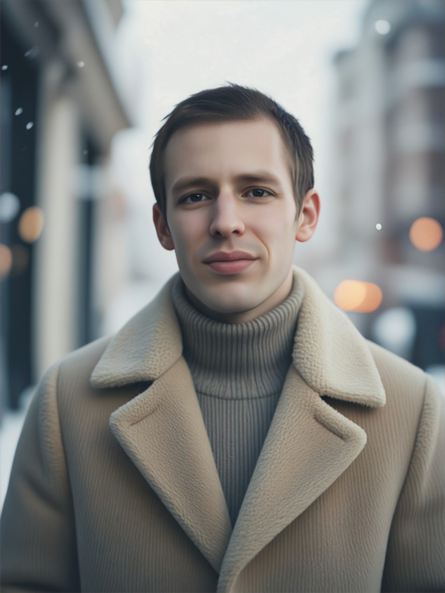 At the intersection of winter streets in London image