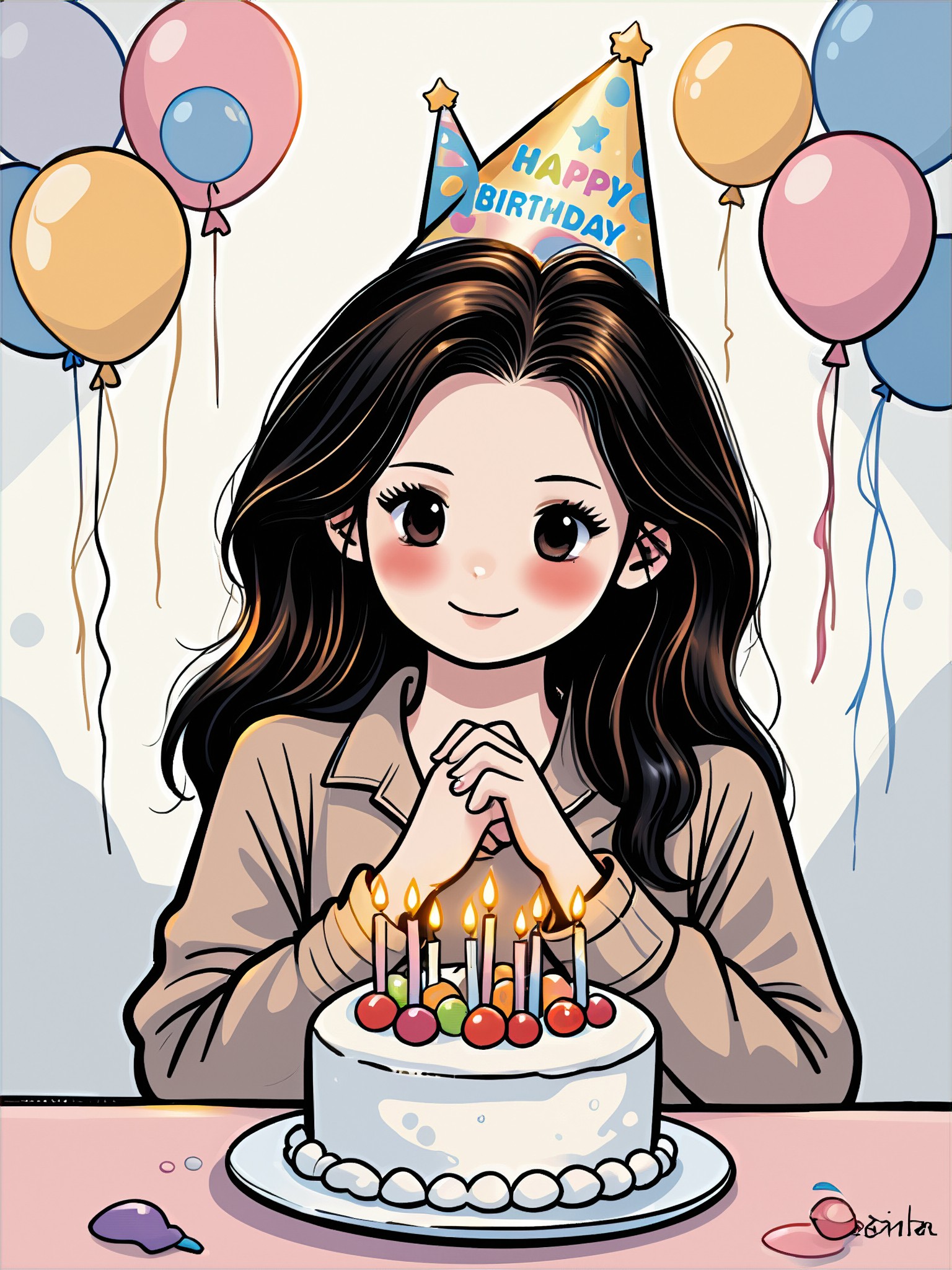 Birthday Wishing Cartoon Image Photo image